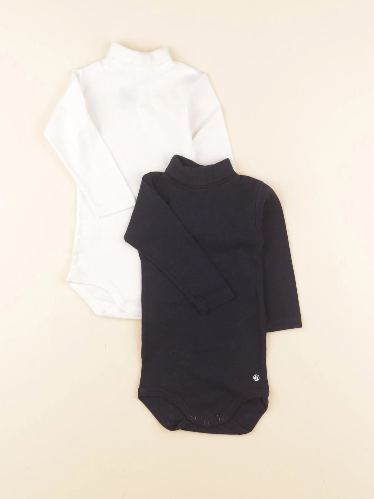 Petit Bateau - lot de 2 bodies à col multicolore - 6 mois