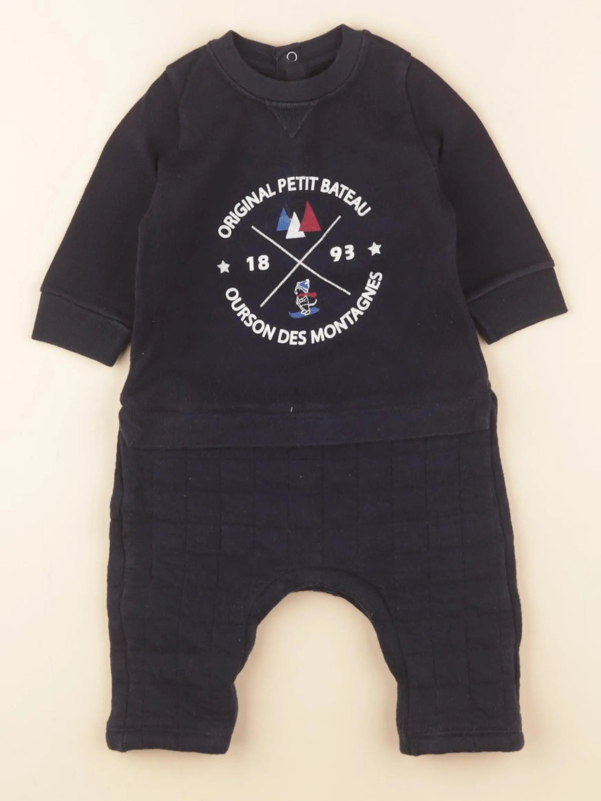 Petit Bateau - combinaison bleu - 6 mois