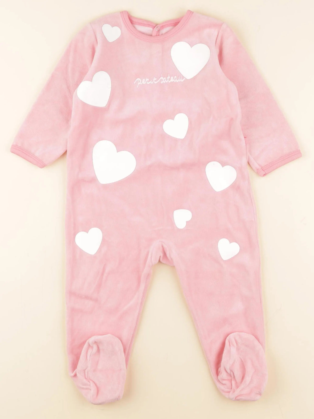 Petit Bateau - pyjama velours rose - 18 mois