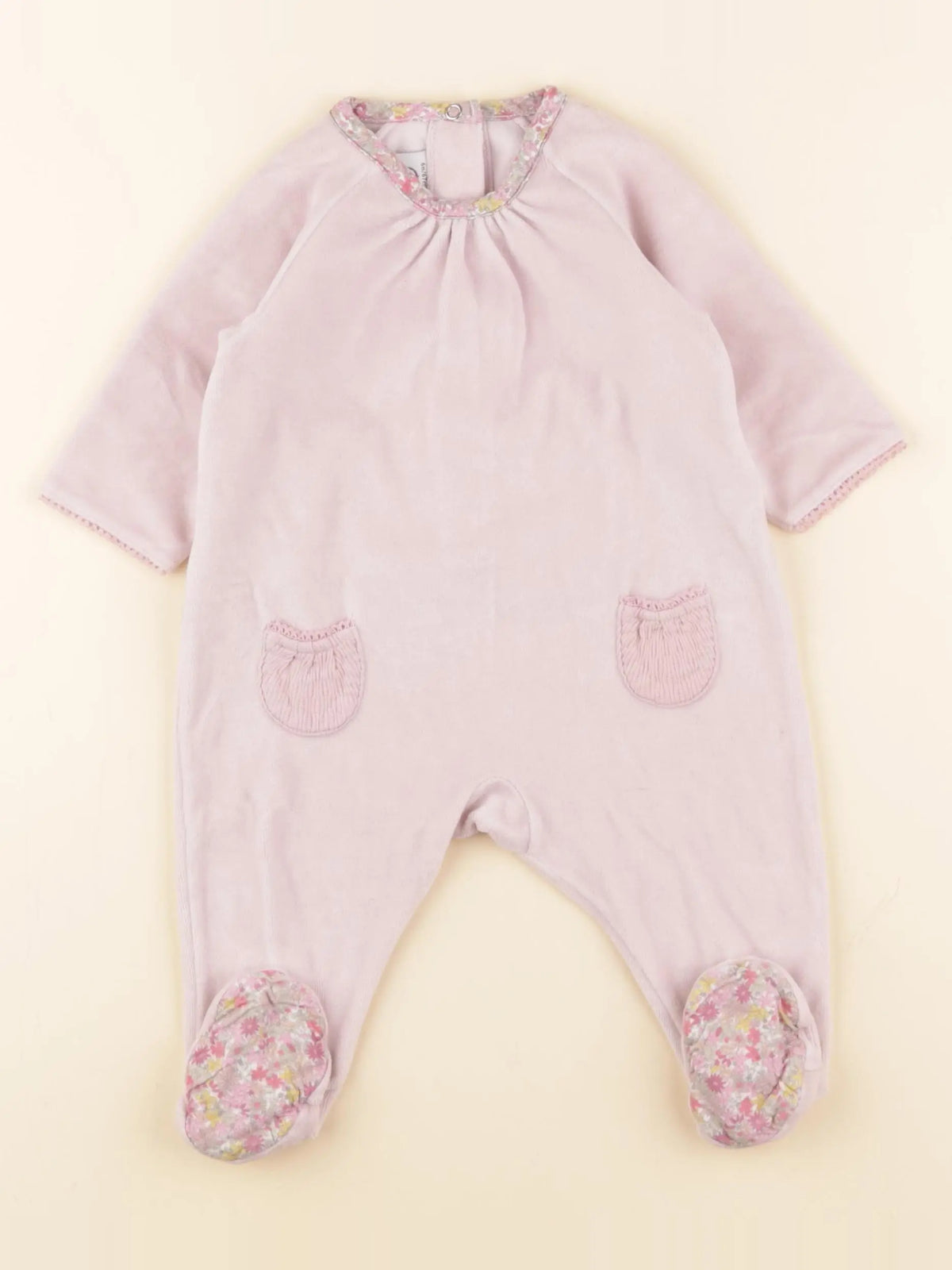 Petit Bateau - pyjama coton rose - 6 mois