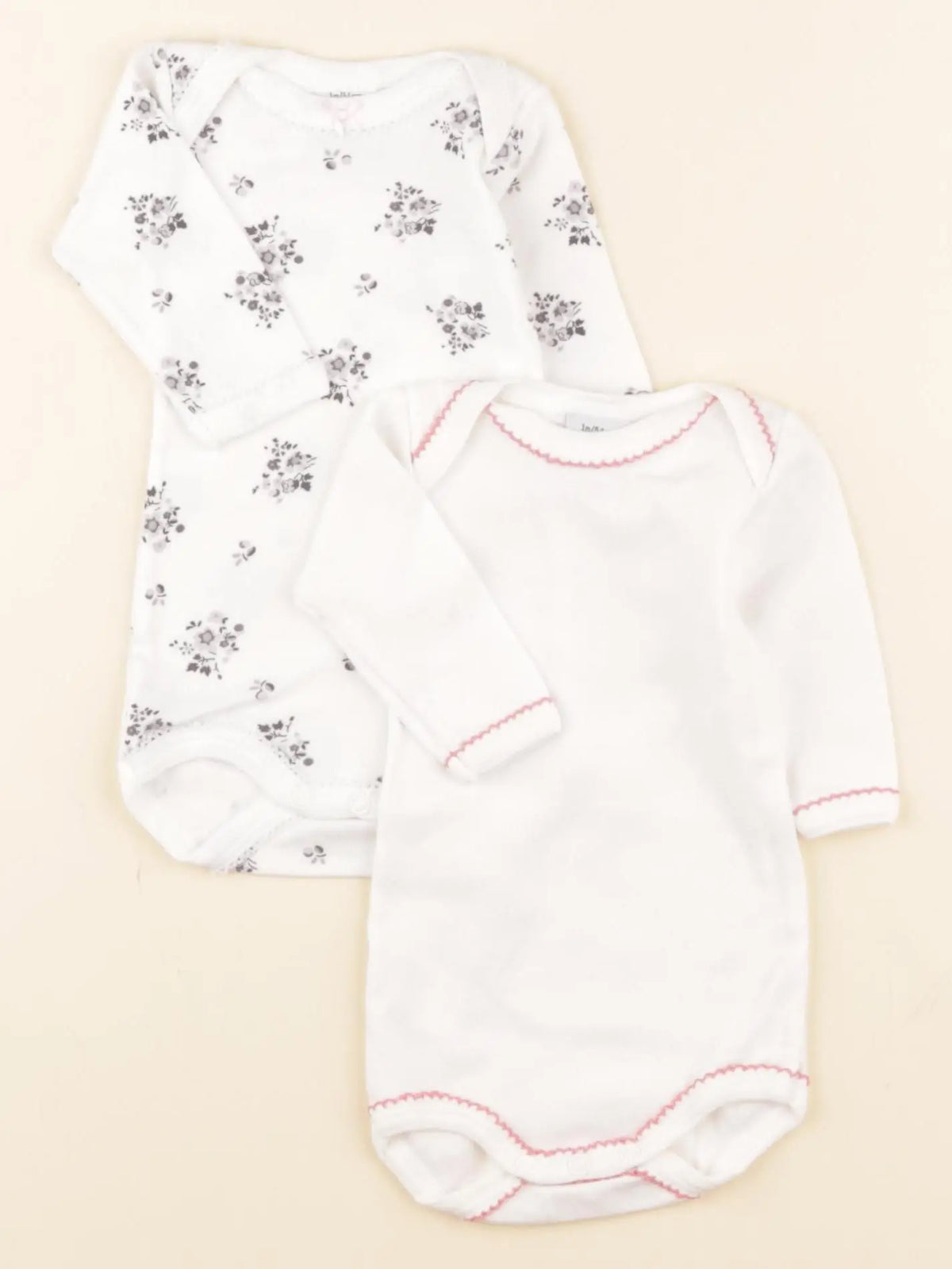 Petit Bateau - lot de 2 bodies en coton multicolore - 1 mois