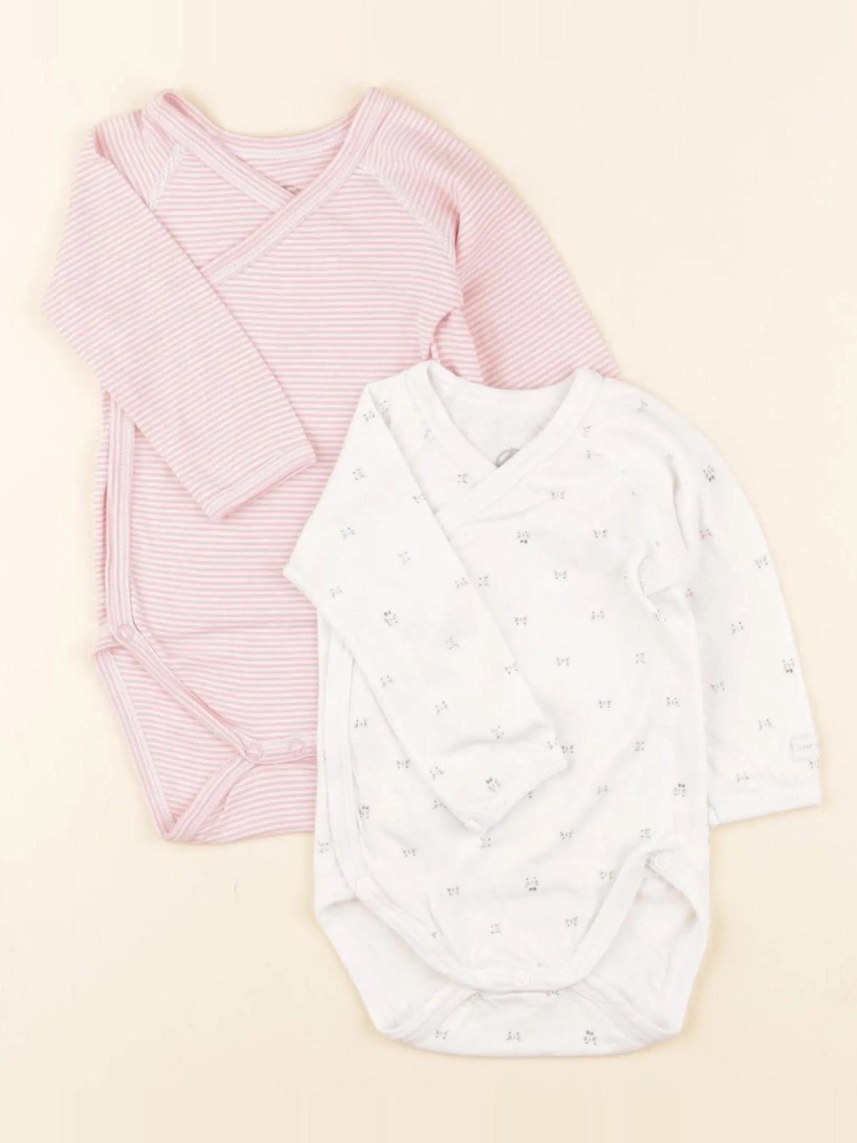 Petit Bateau - lot de 2 bodies en coton multicolore - 3 mois