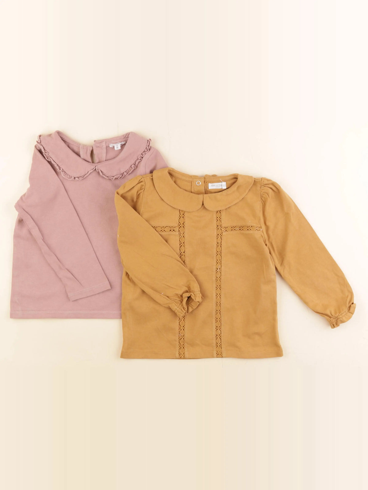 Eden & Victor - lot de 2 tee-shirts jaune, rose - 4 ans