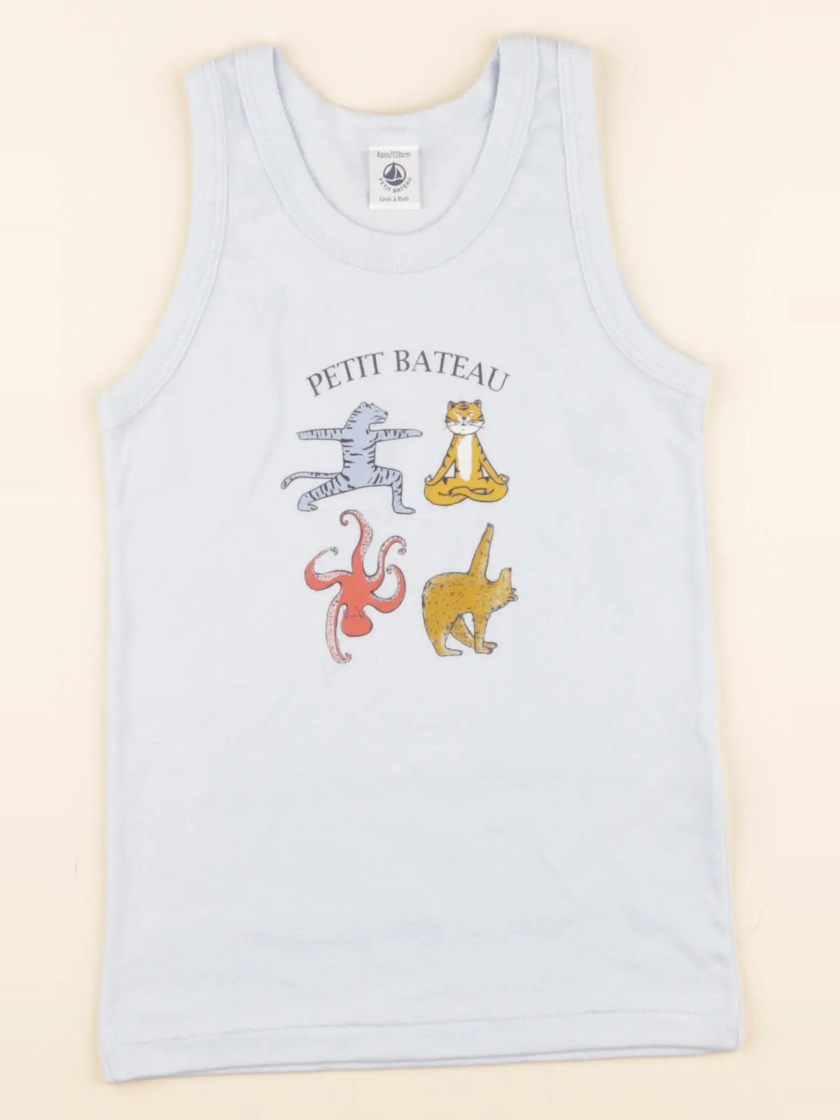 Petit Bateau - maillot de corps bleu - 8 ans