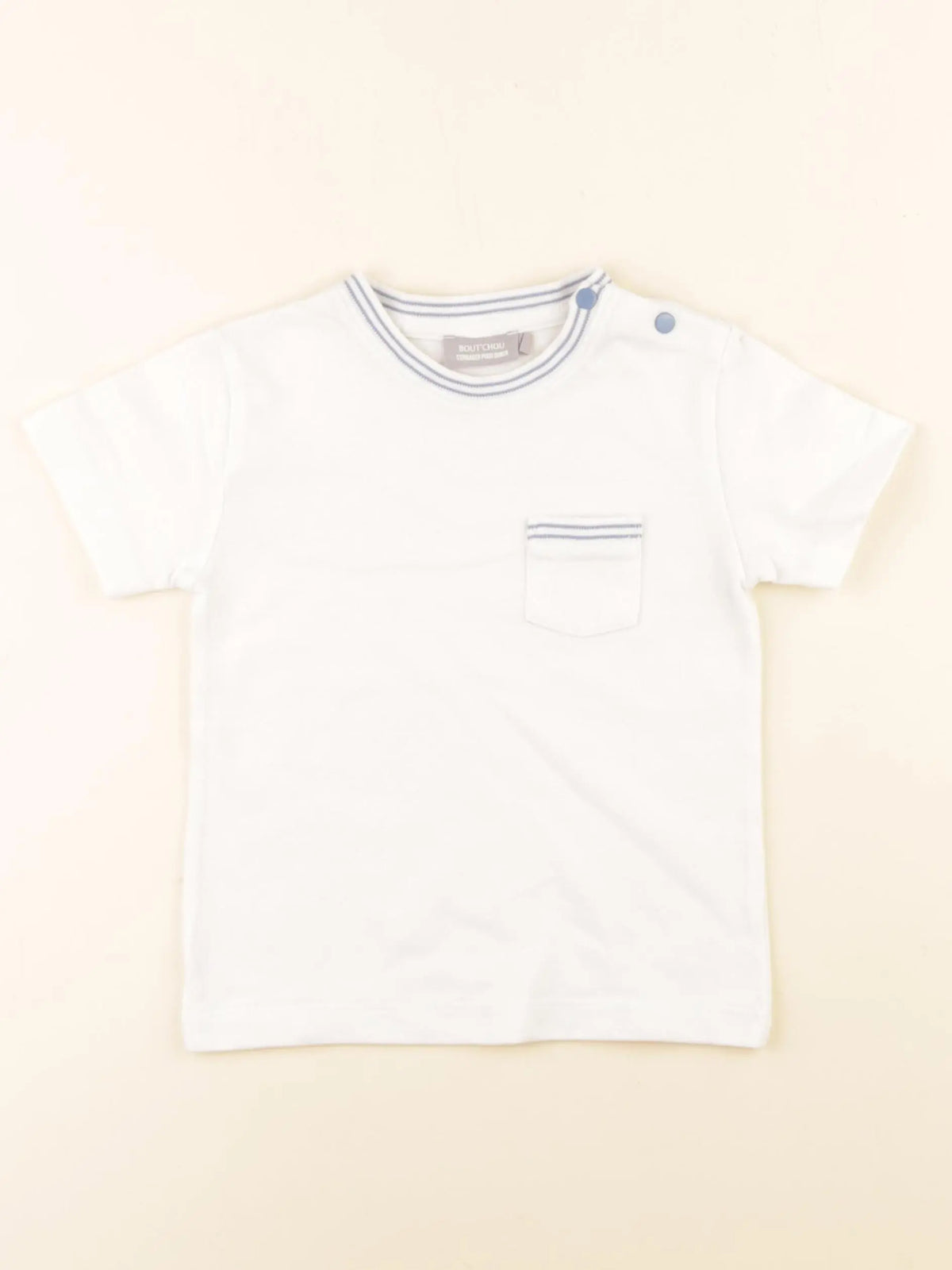 Boutchou - tee-shirt blanc, bleu - 36 mois