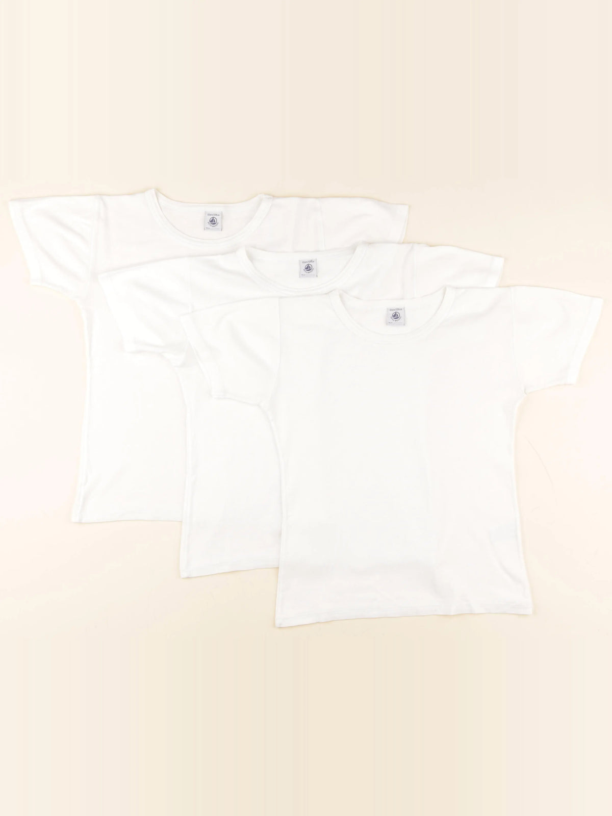 Petit Bateau - lot de 3 maillots de corps blanc - 10 ans