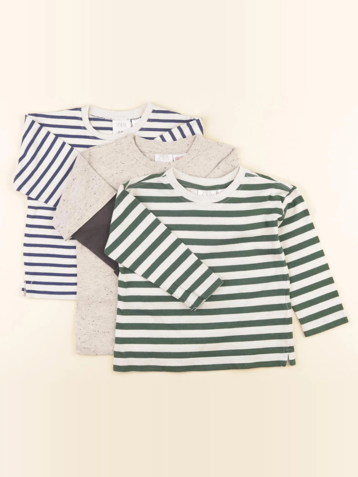 Zara - lot de 3 tee-shirts bleu, vert - 12/18 mois