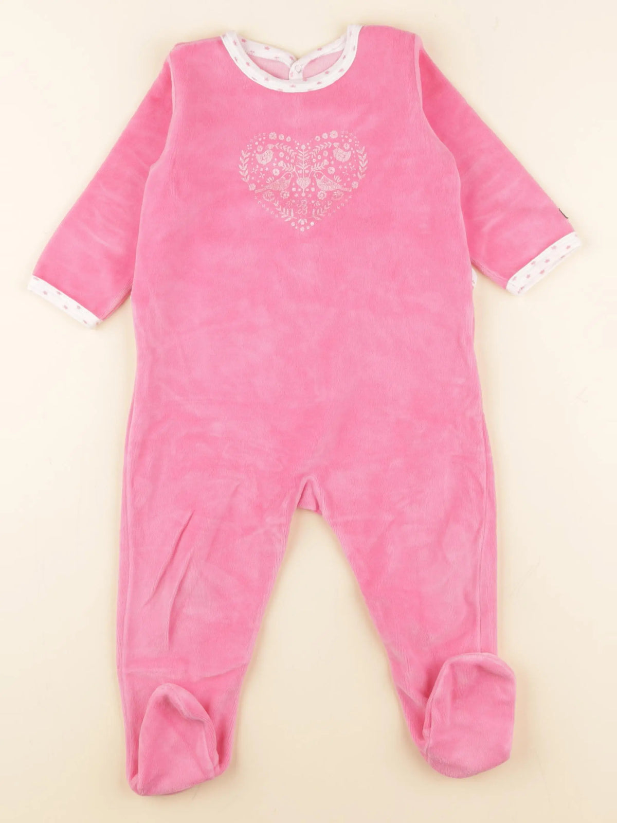 Petit Bateau - pyjama velours rose - 18 mois