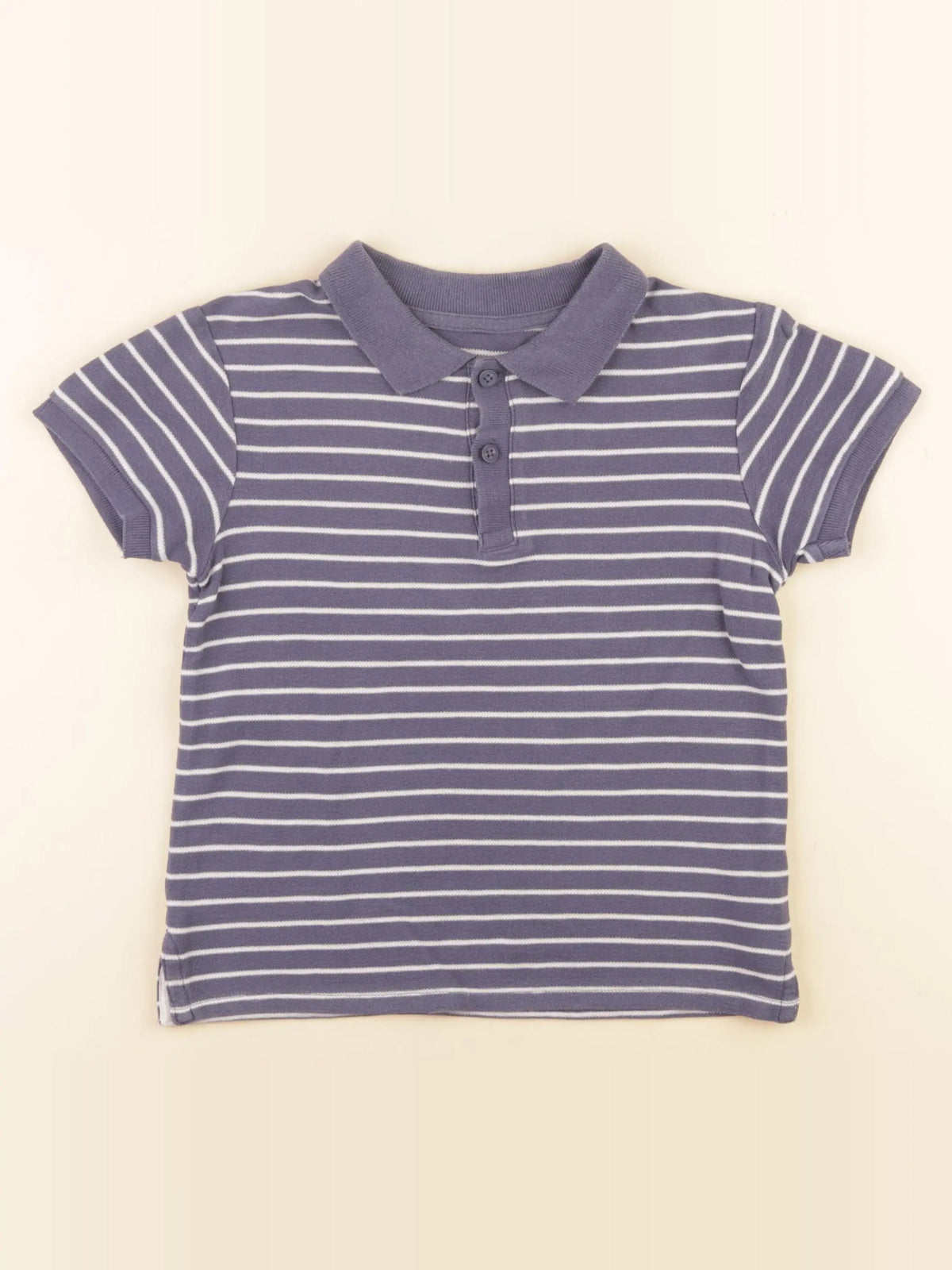 Vertbaudet - polo blanc, bleu - 6 ans