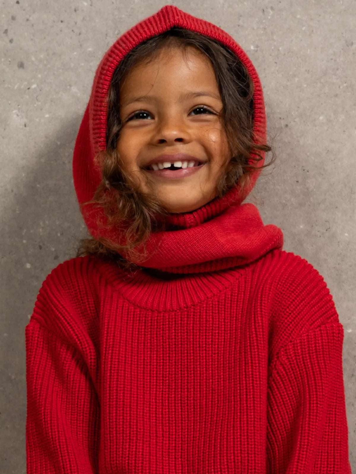 La cagoule 100% laine Rouge coquelicot