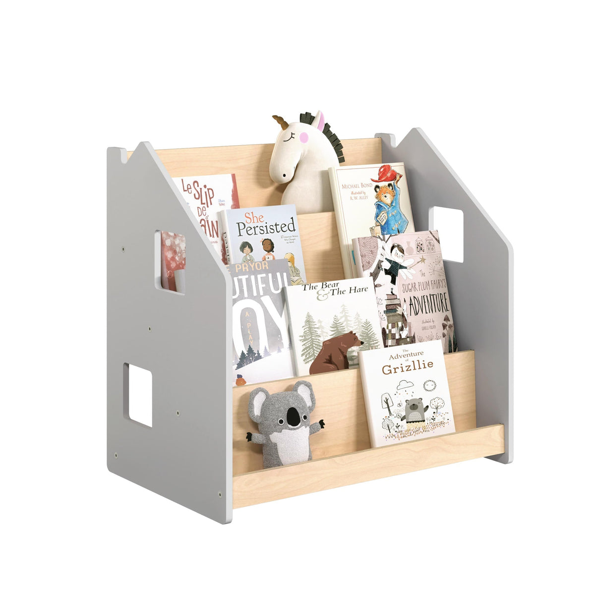 Bibliothèque enfant - Blanc et Gris
