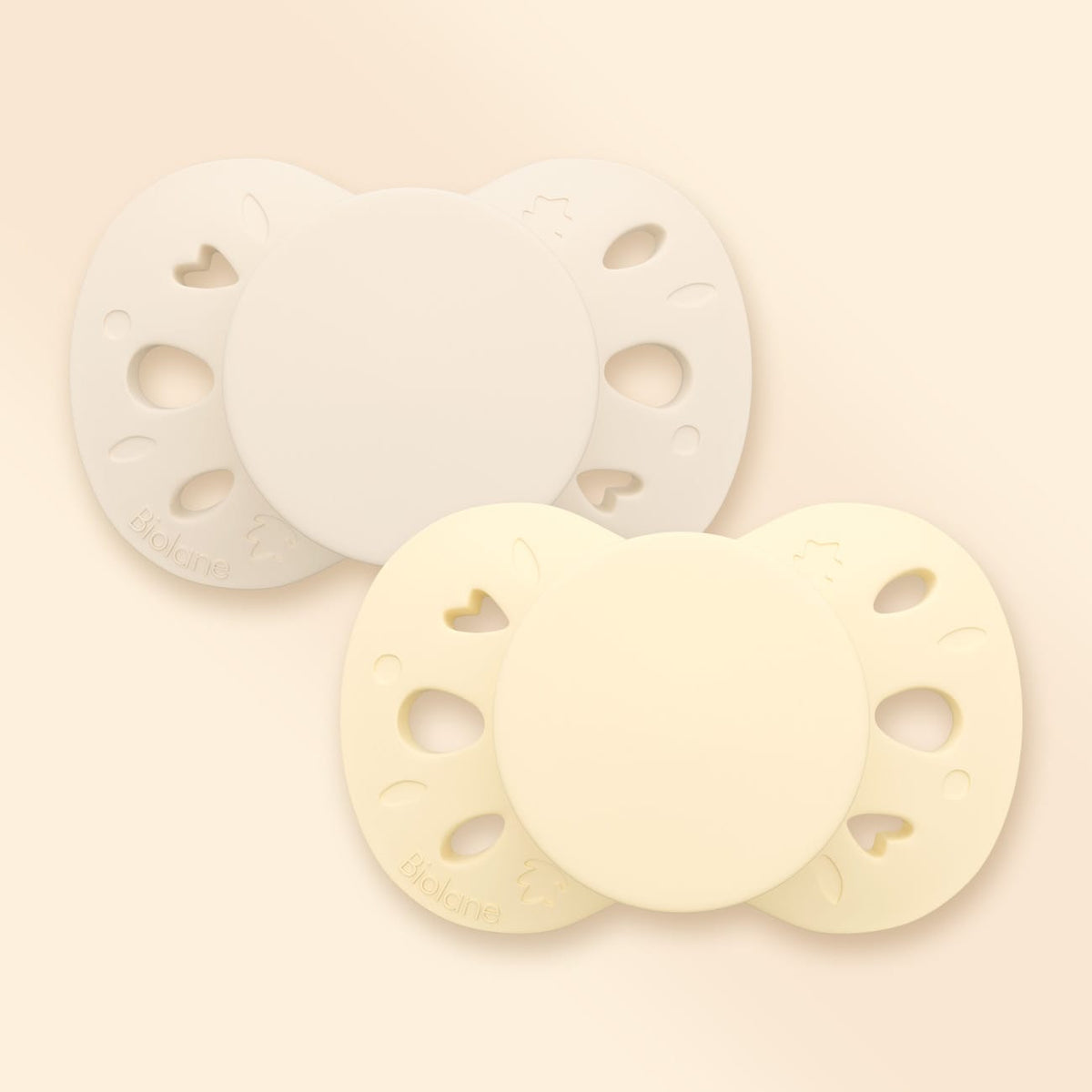 Lot de 2 sucettes anatomiques 0-6 mois Jaune