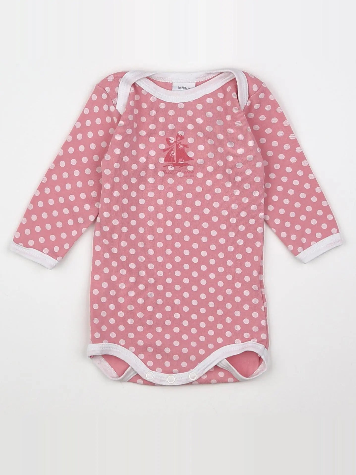 Petit Bateau - body rose, blanc - 3 mois