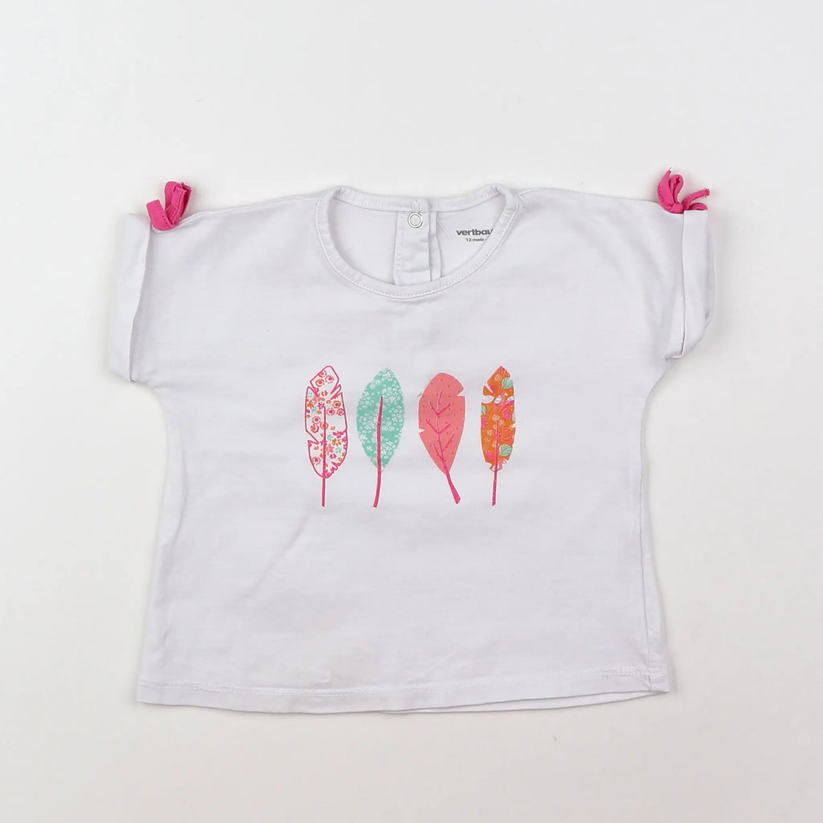 Vertbaudet - tee-shirt blanc - 12 mois
