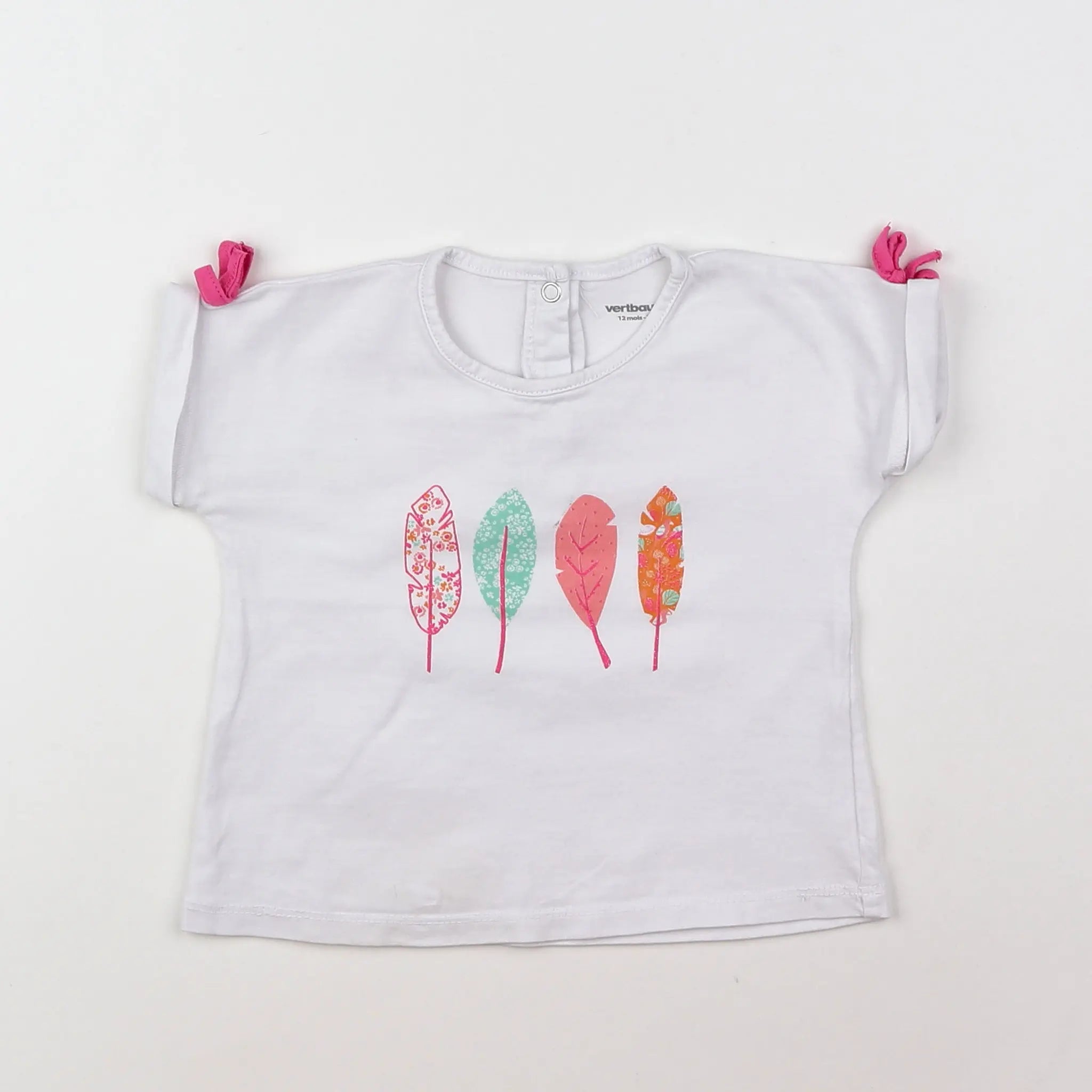 Vertbaudet - tee-shirt blanc - 12 mois