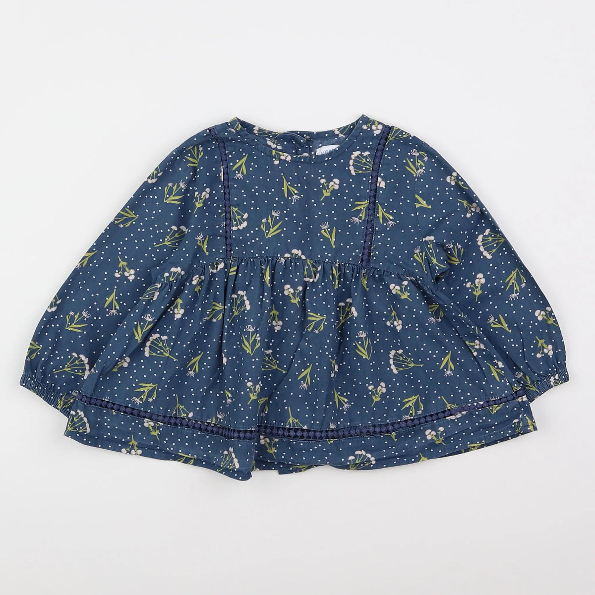 Vertbaudet - blouse bleu - 12 mois