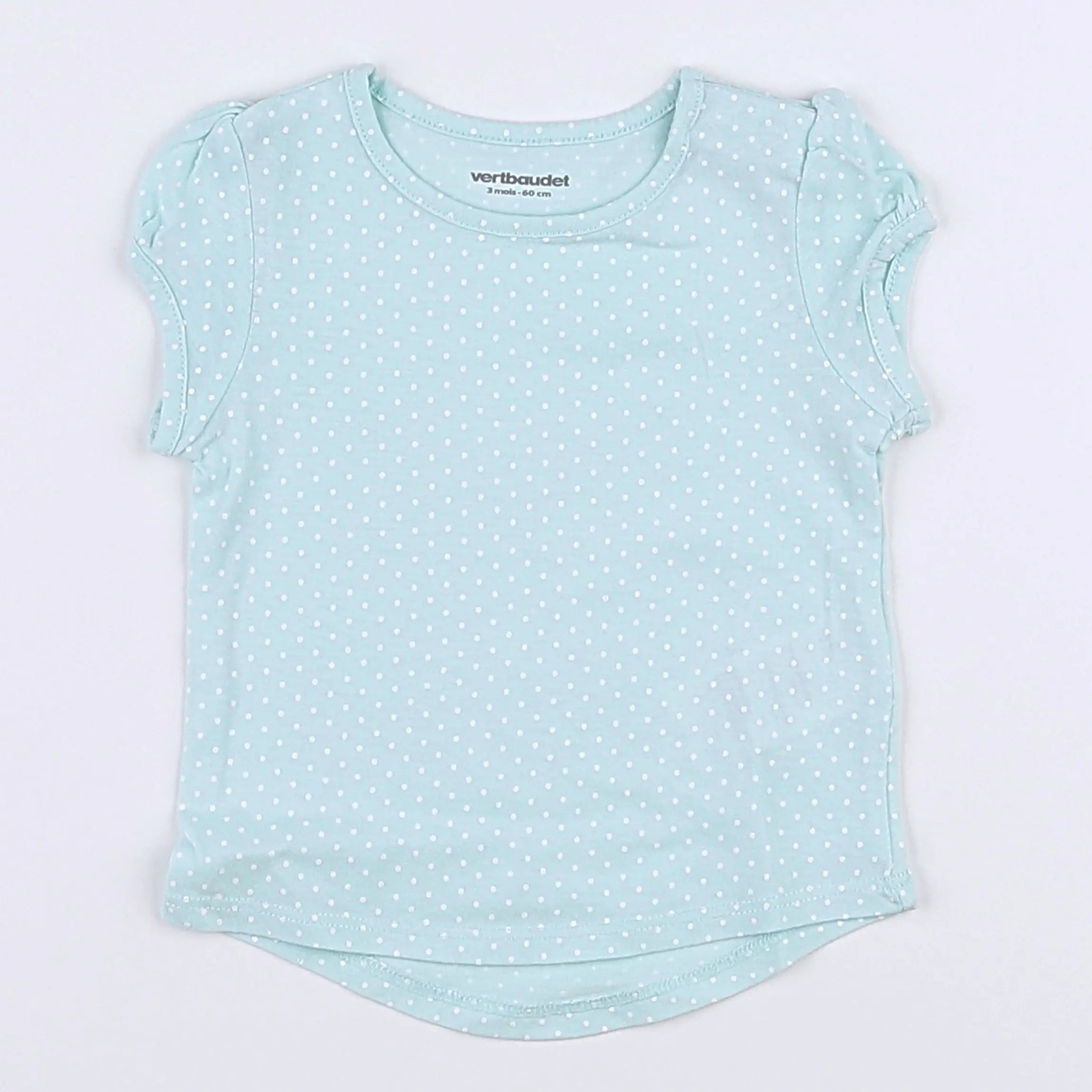 Vertbaudet - tee-shirt bleu - 3 mois