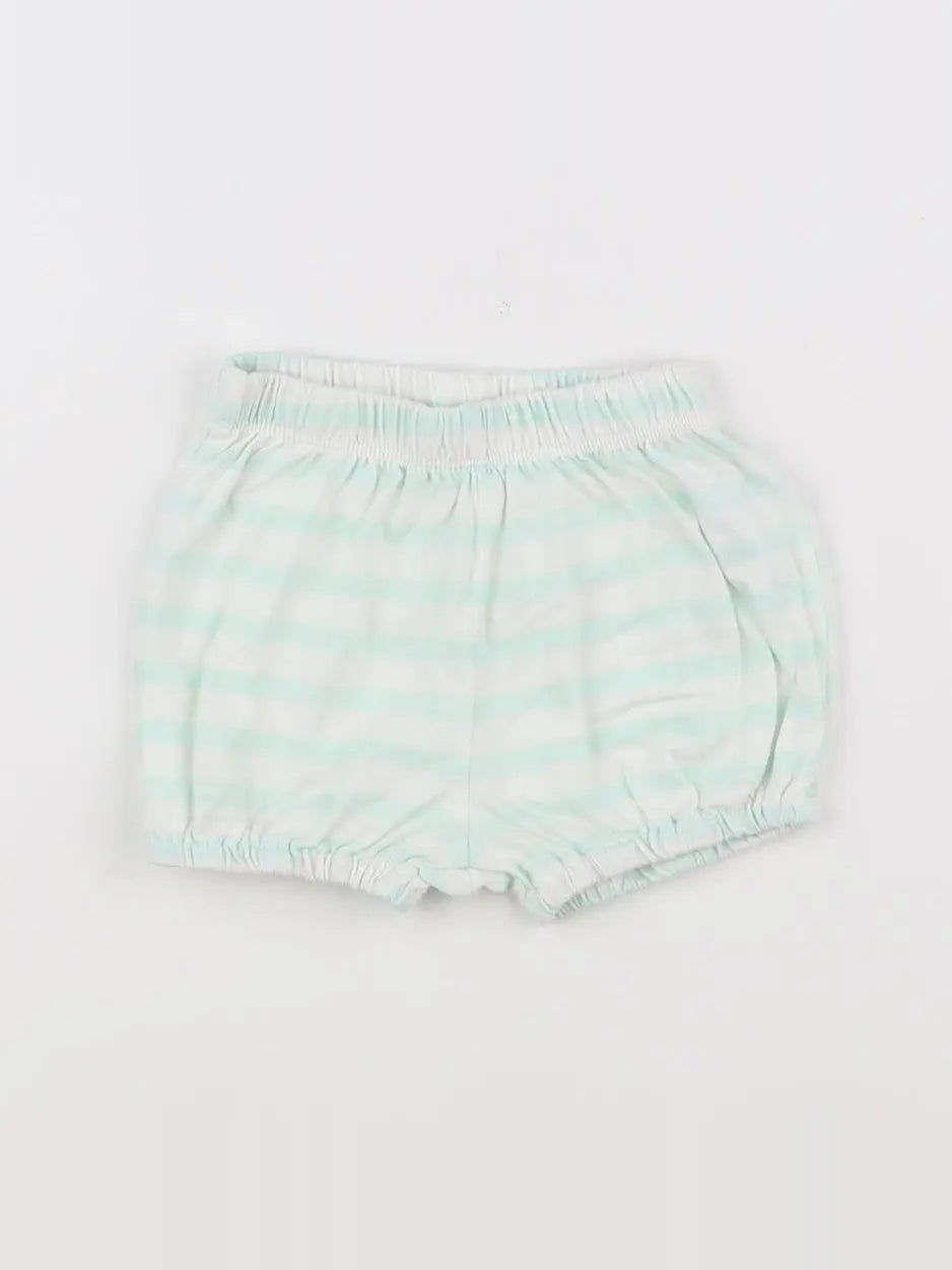 La Redoute - short blanc, bleu - 12 mois