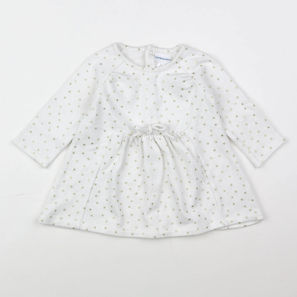 Vertbaudet - robe blanc, or - 12 mois
