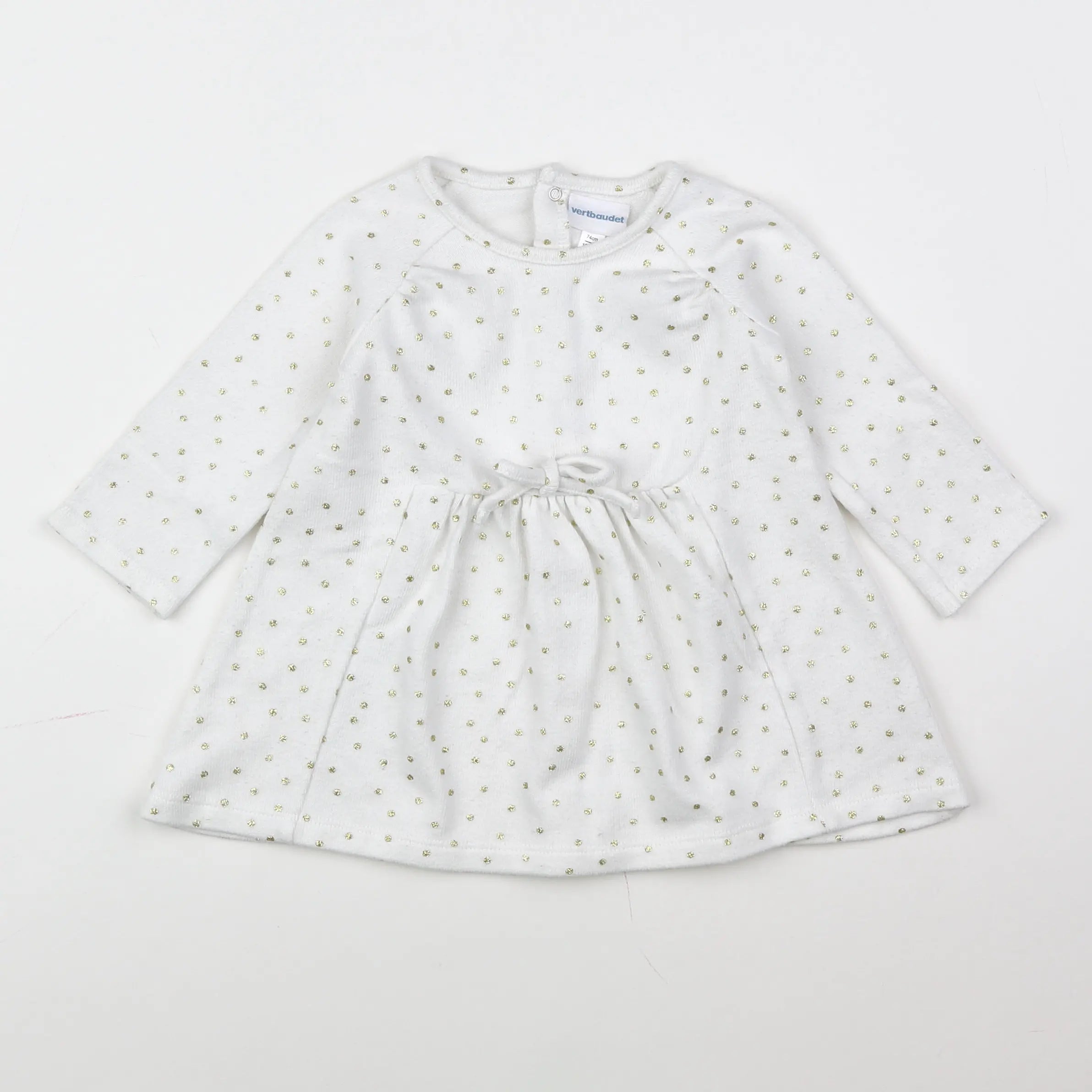 Vertbaudet - robe blanc, or - 12 mois