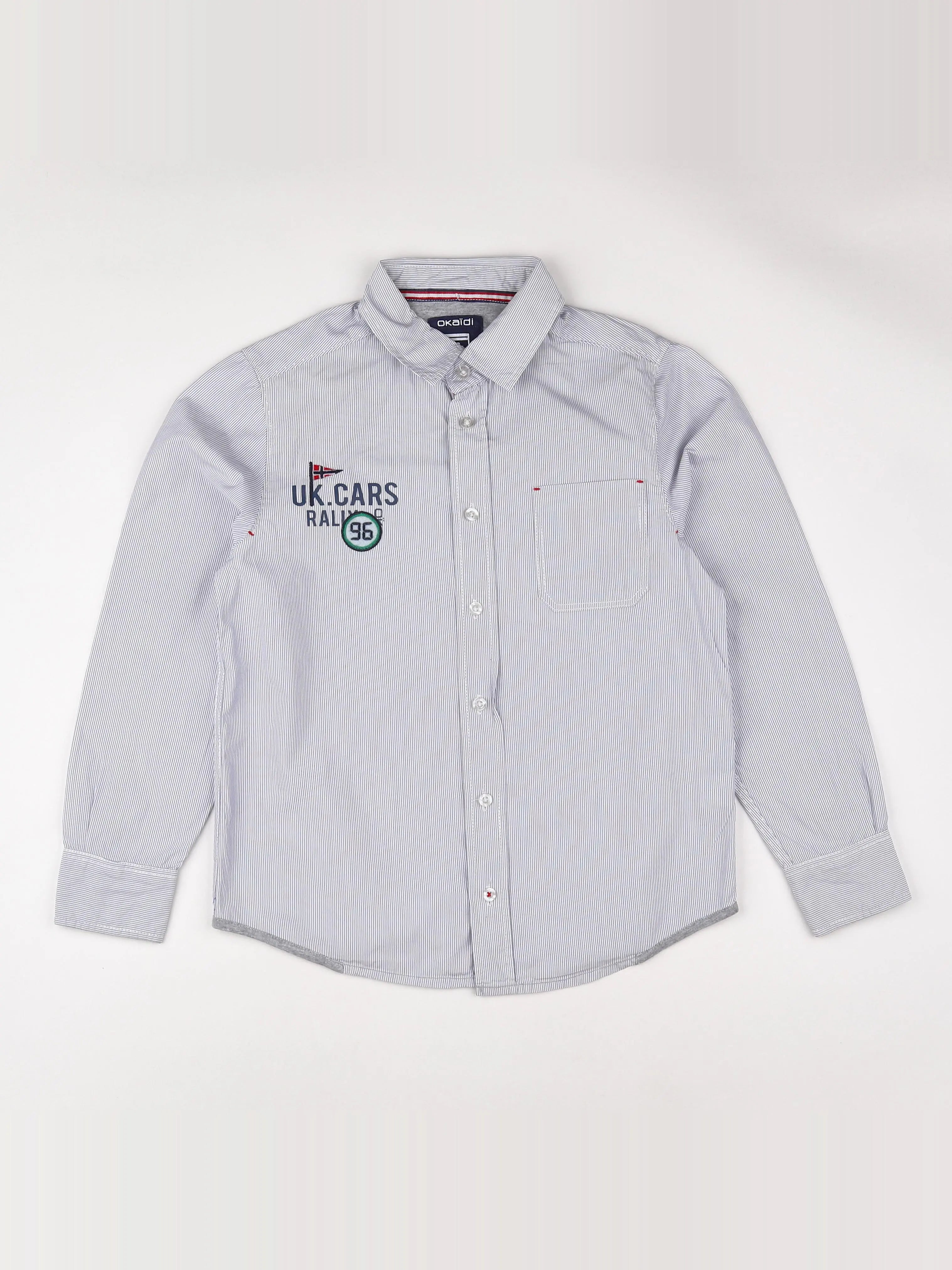 Okaidi - chemise blanc, bleu - 10 ans
