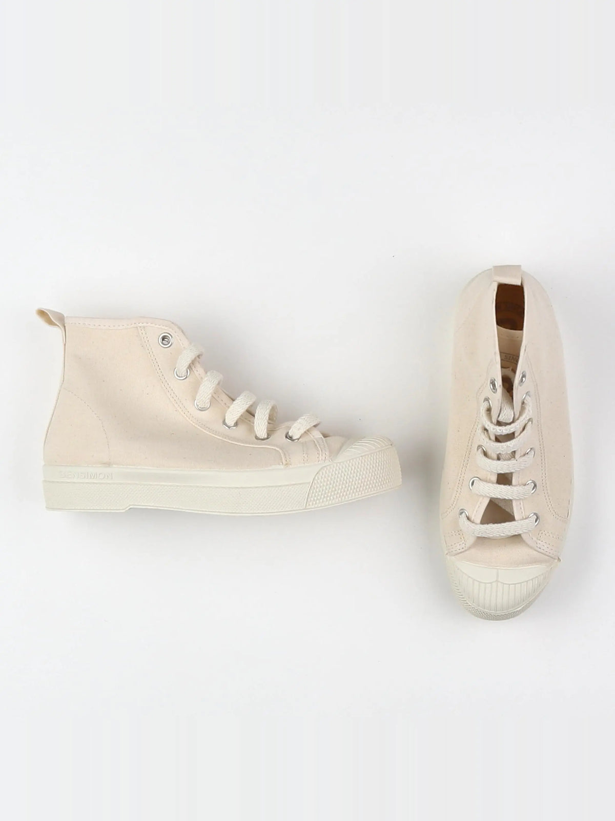 Bensimon - tennis à scratch/ lacets beige (neuf) - pointure 34