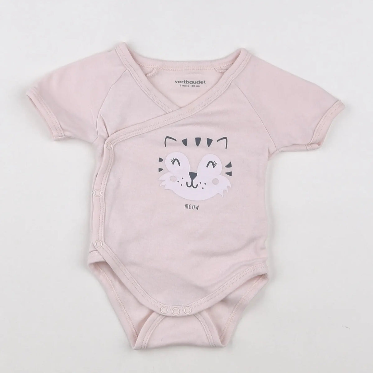 Vertbaudet - body rose - 3 mois
