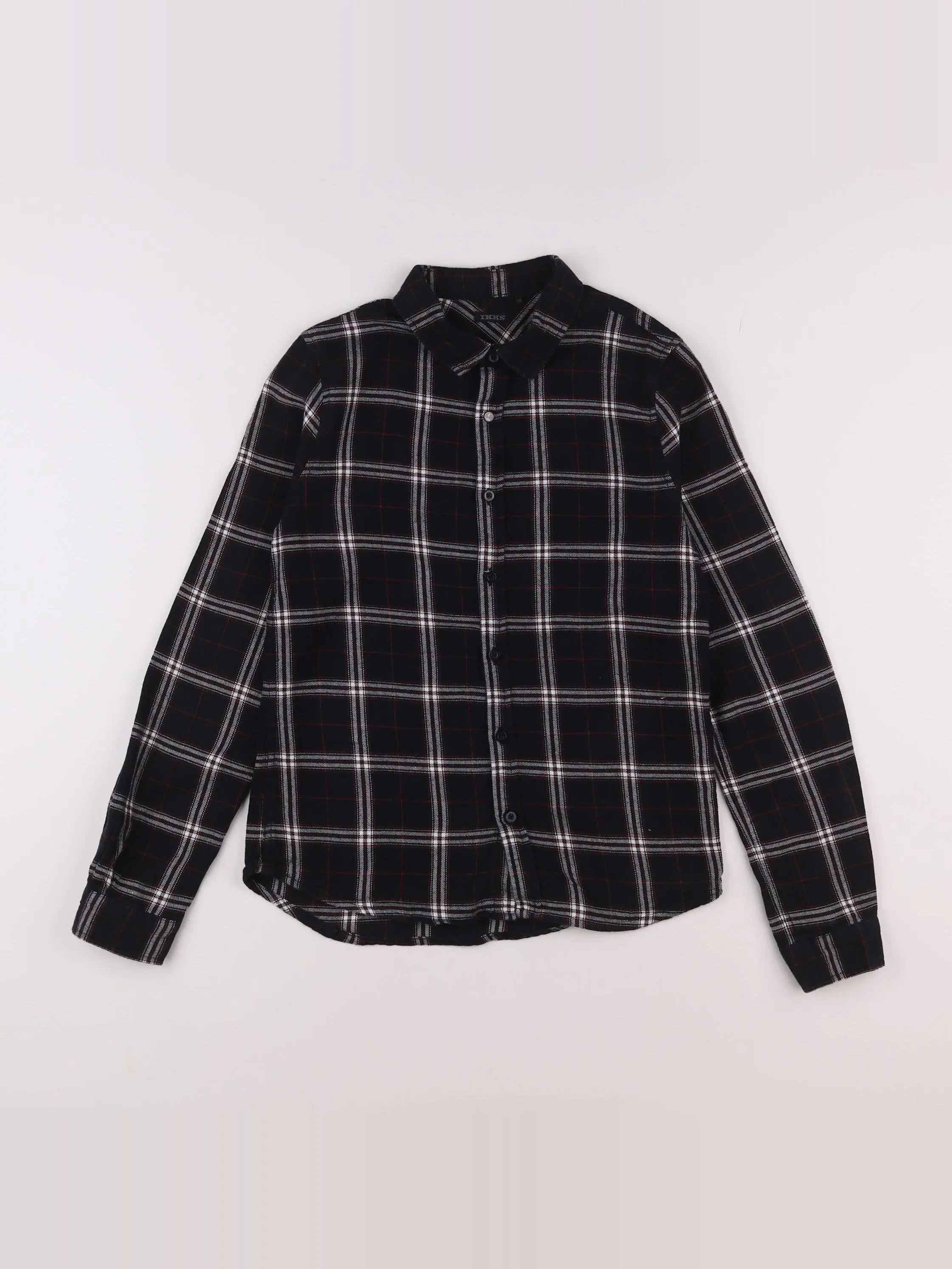IKKS - chemise noir, rouge - 12 ans