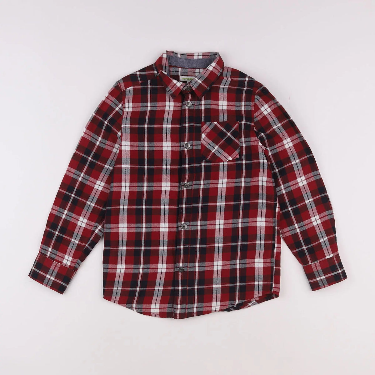 Vertbaudet - chemise rouge - 8 ans