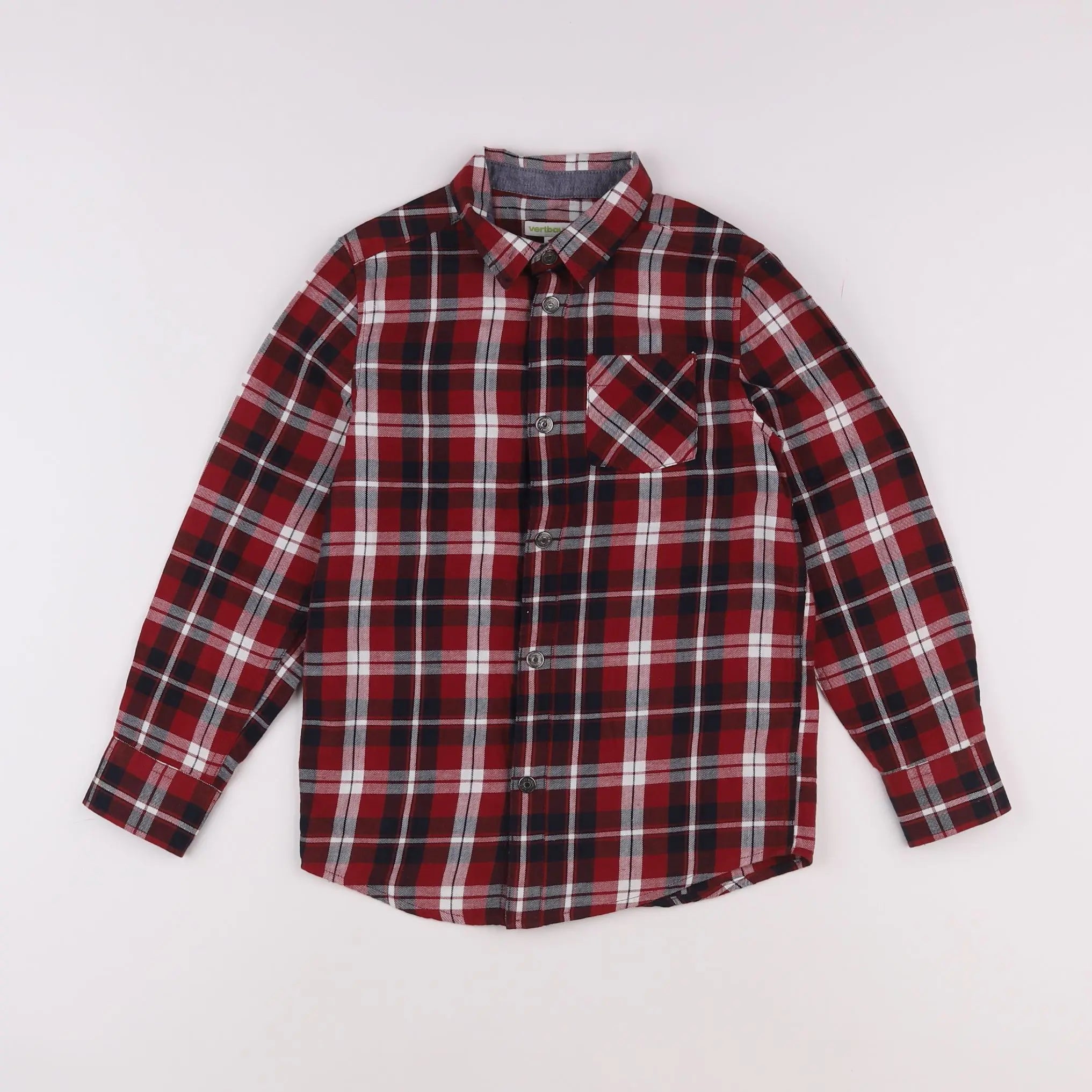 Vertbaudet - chemise rouge - 8 ans