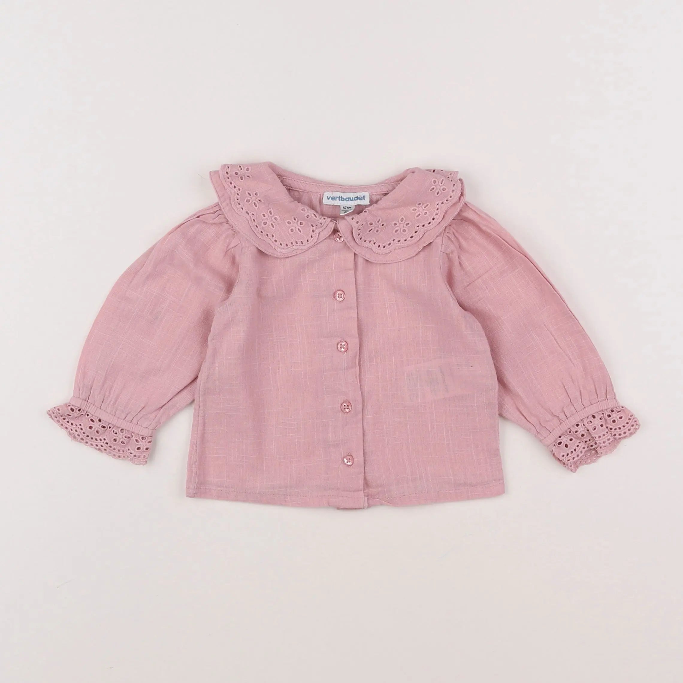 Vertbaudet - blouse rose - 6 mois