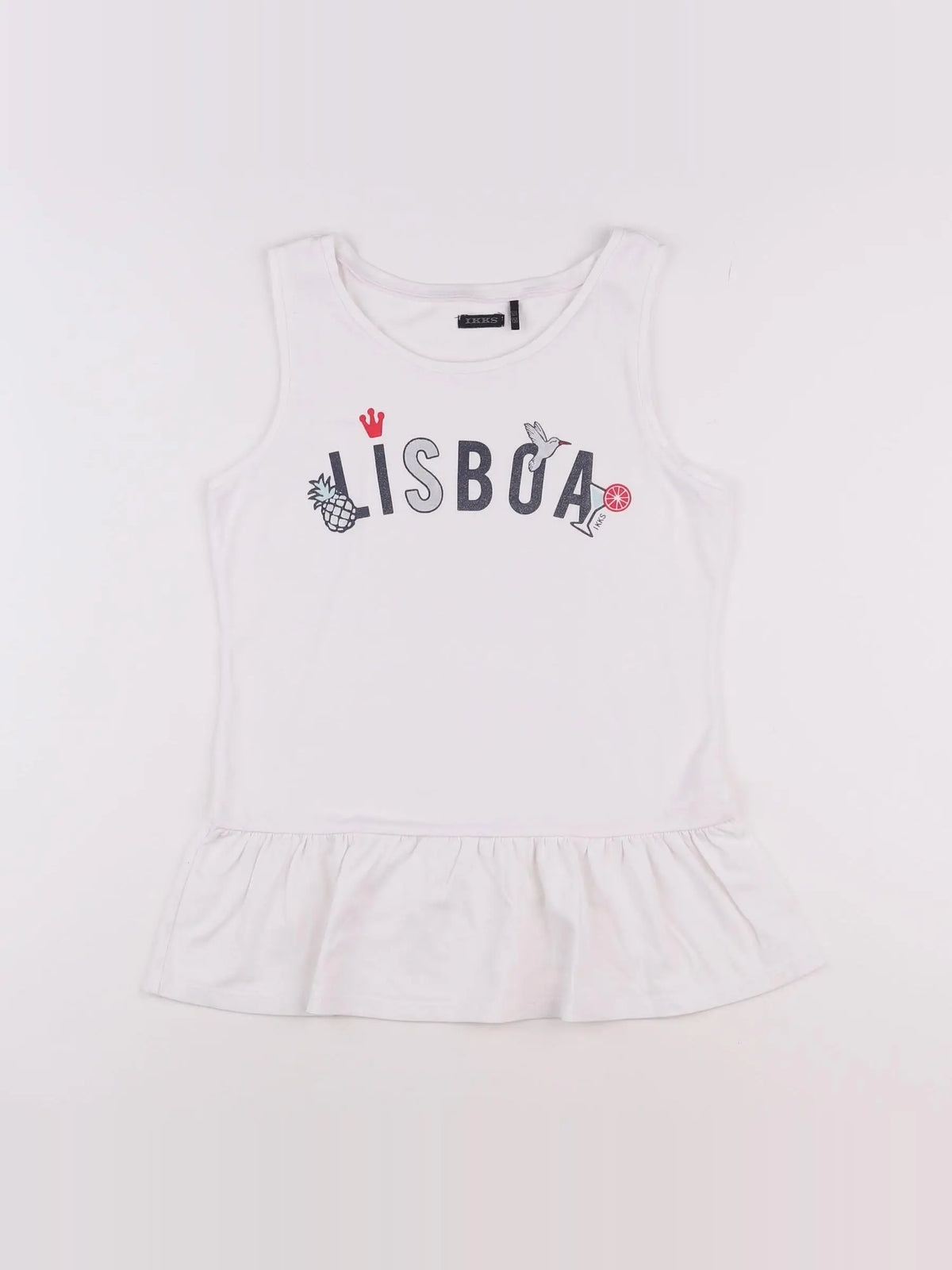 IKKS - débardeur blanc, argent - 12 ans