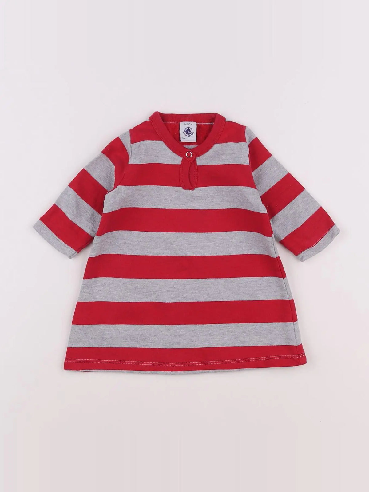 Petit Bateau - robe gris, rose - 6 mois