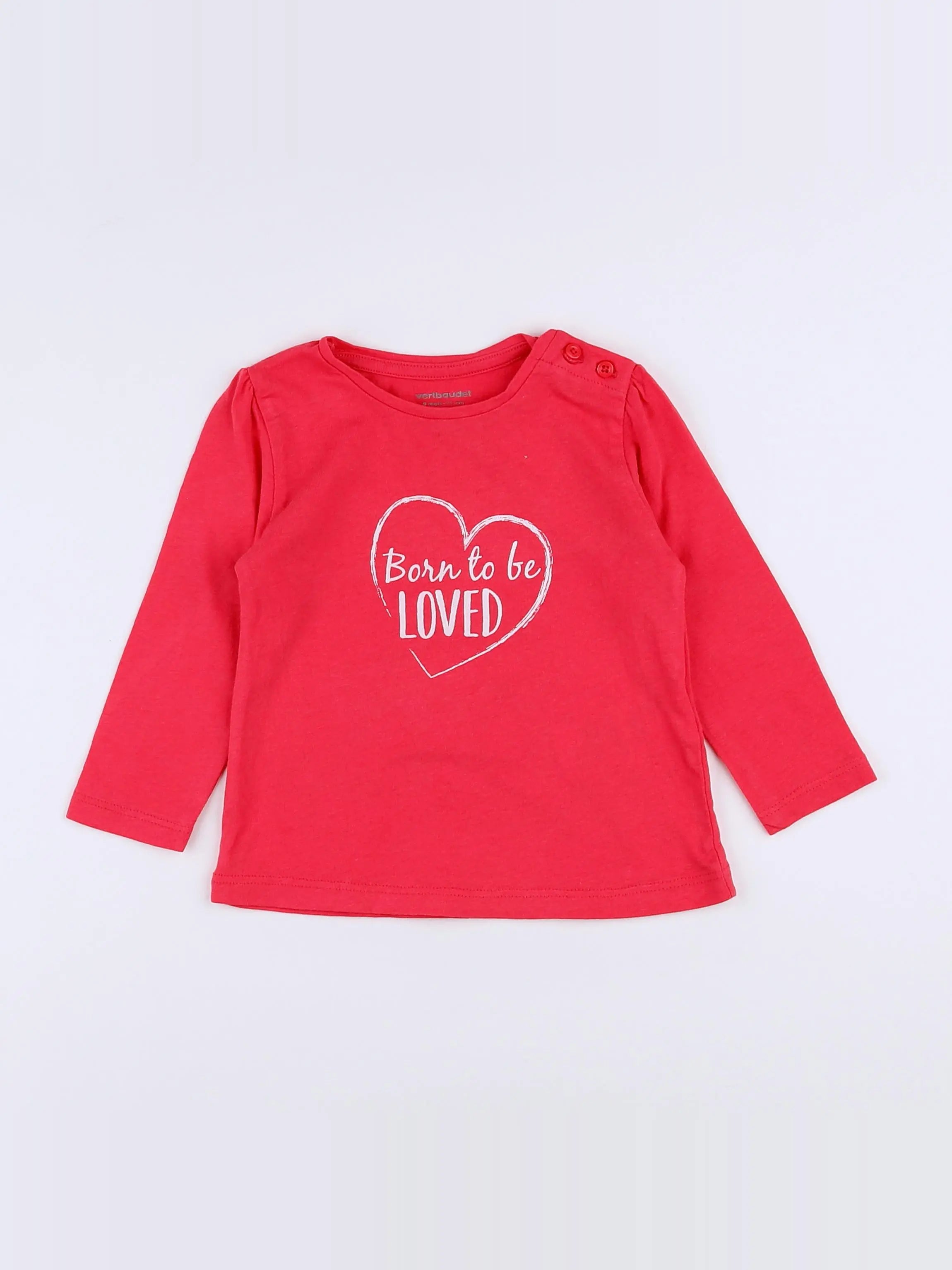 Vertbaudet - tee-shirt rose - 9 mois