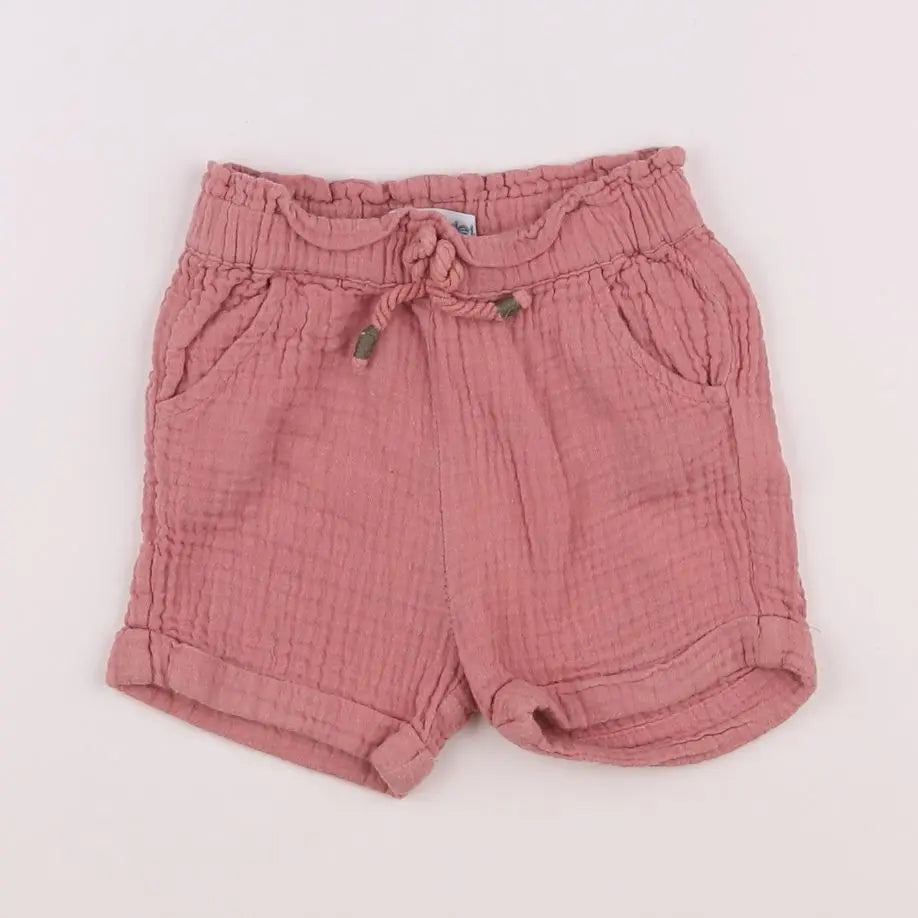 Vertbaudet - short rose - 12 mois