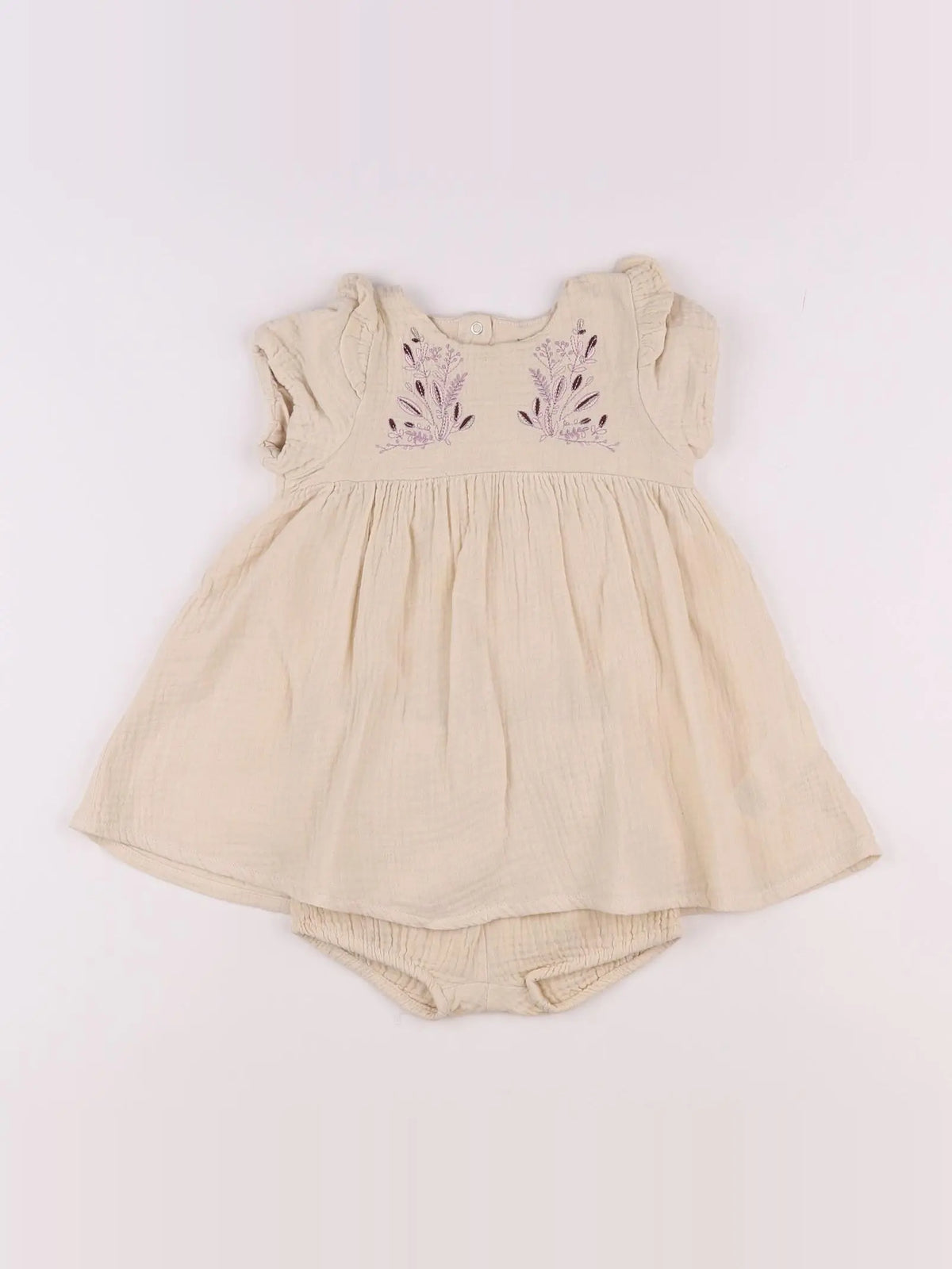 Vertbaudet - robe beige - 9 mois