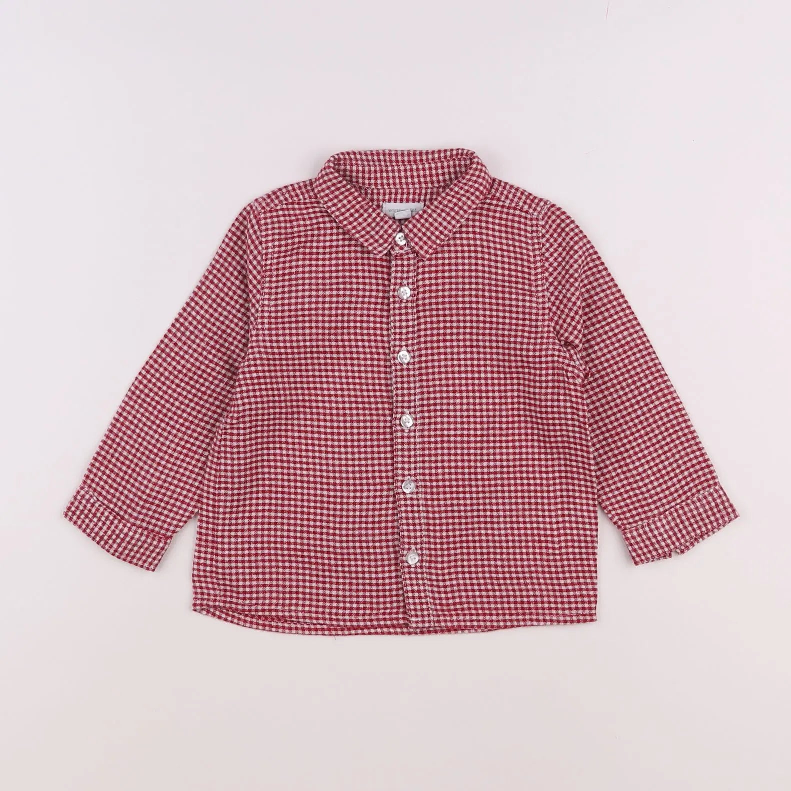 Vertbaudet - chemise blanc, rouge - 18 mois