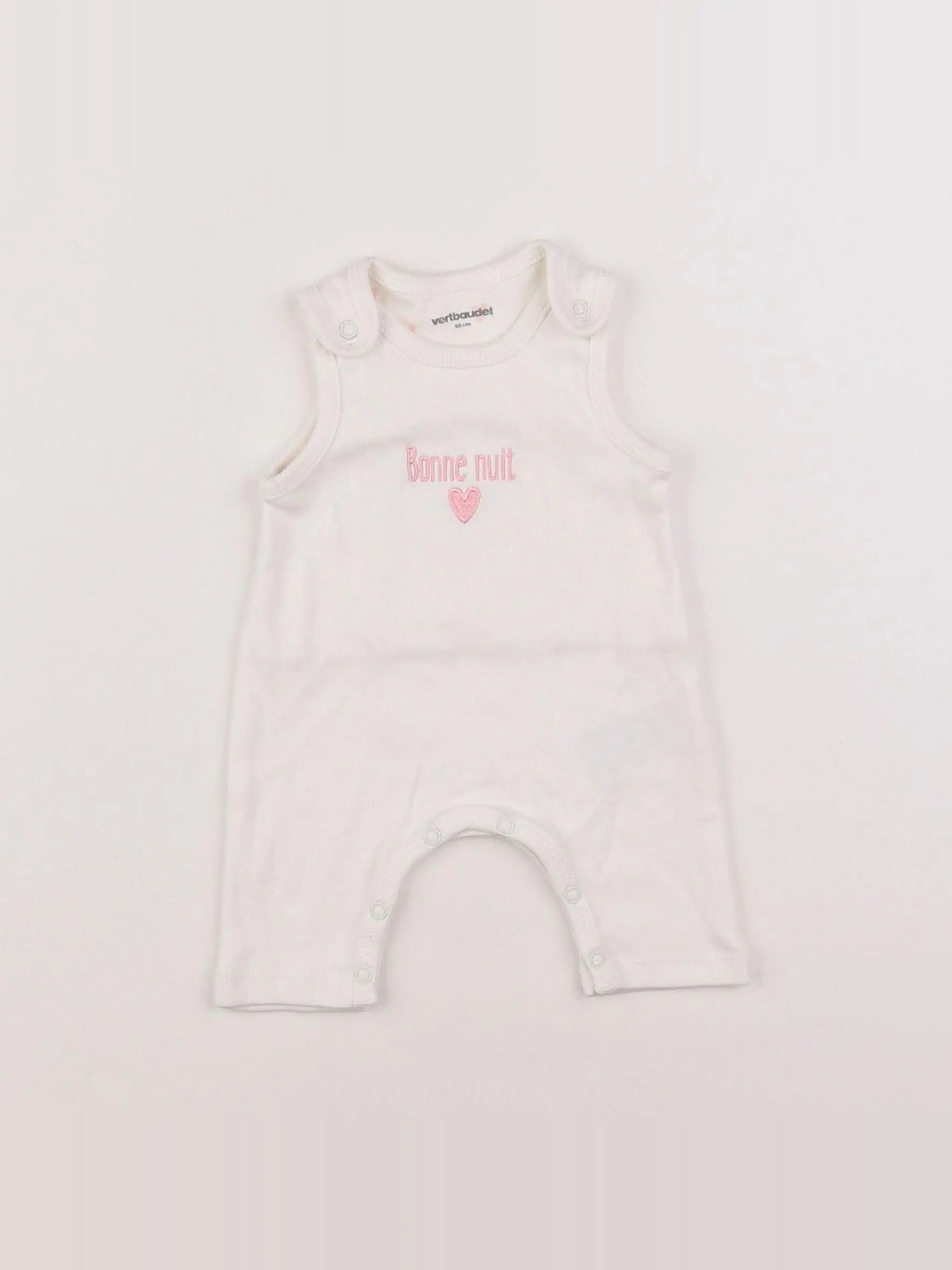 Vertbaudet - pyjama coton blanc - 0 mois