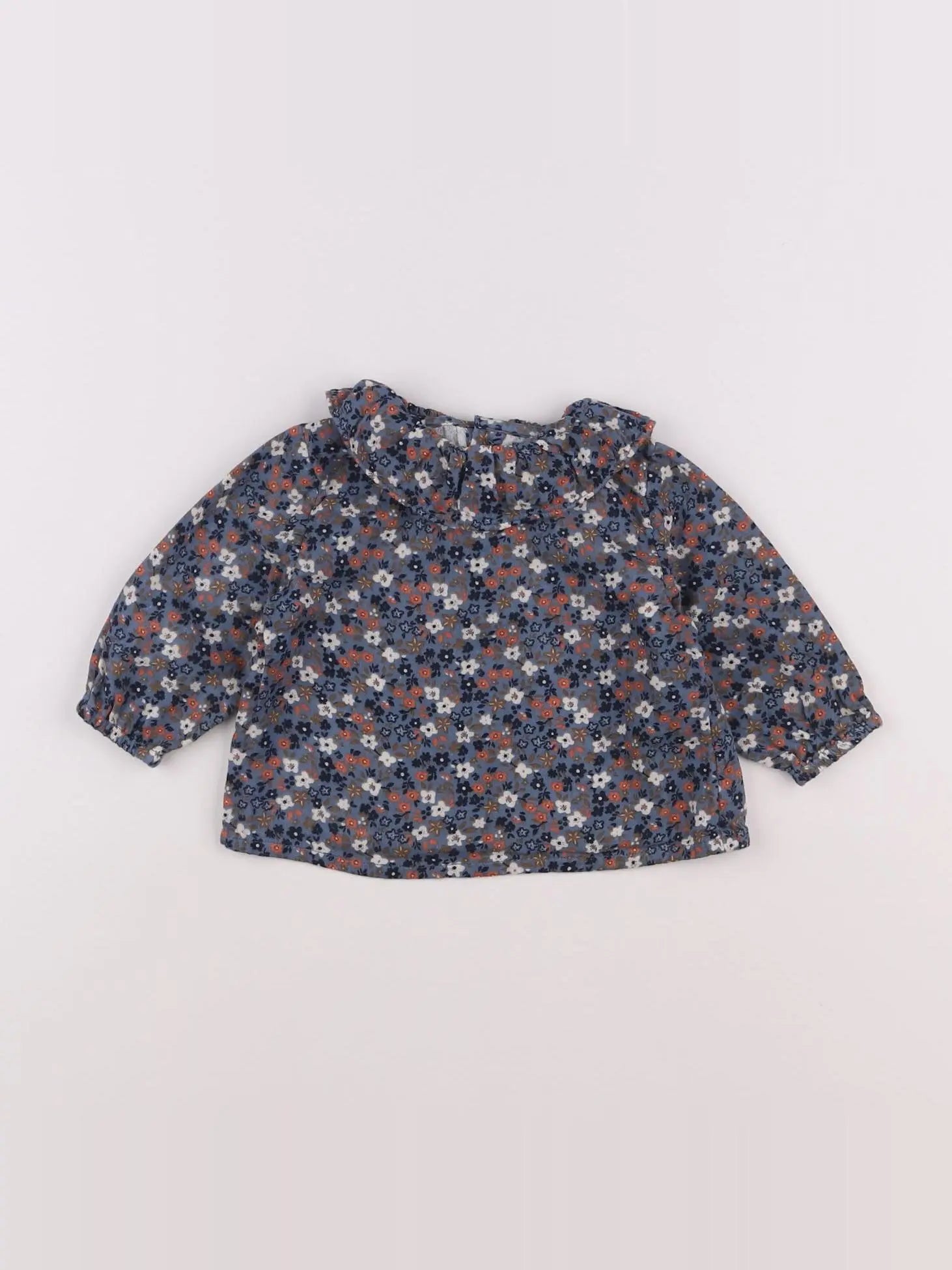 Petit Bateau - blouse bleu - 6 mois