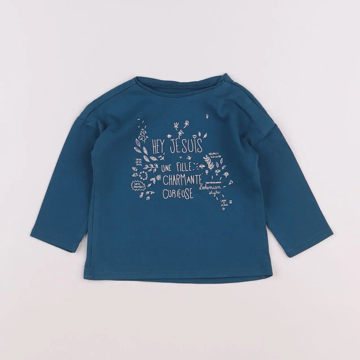 Vertbaudet - tee-shirt bleu - 6 mois