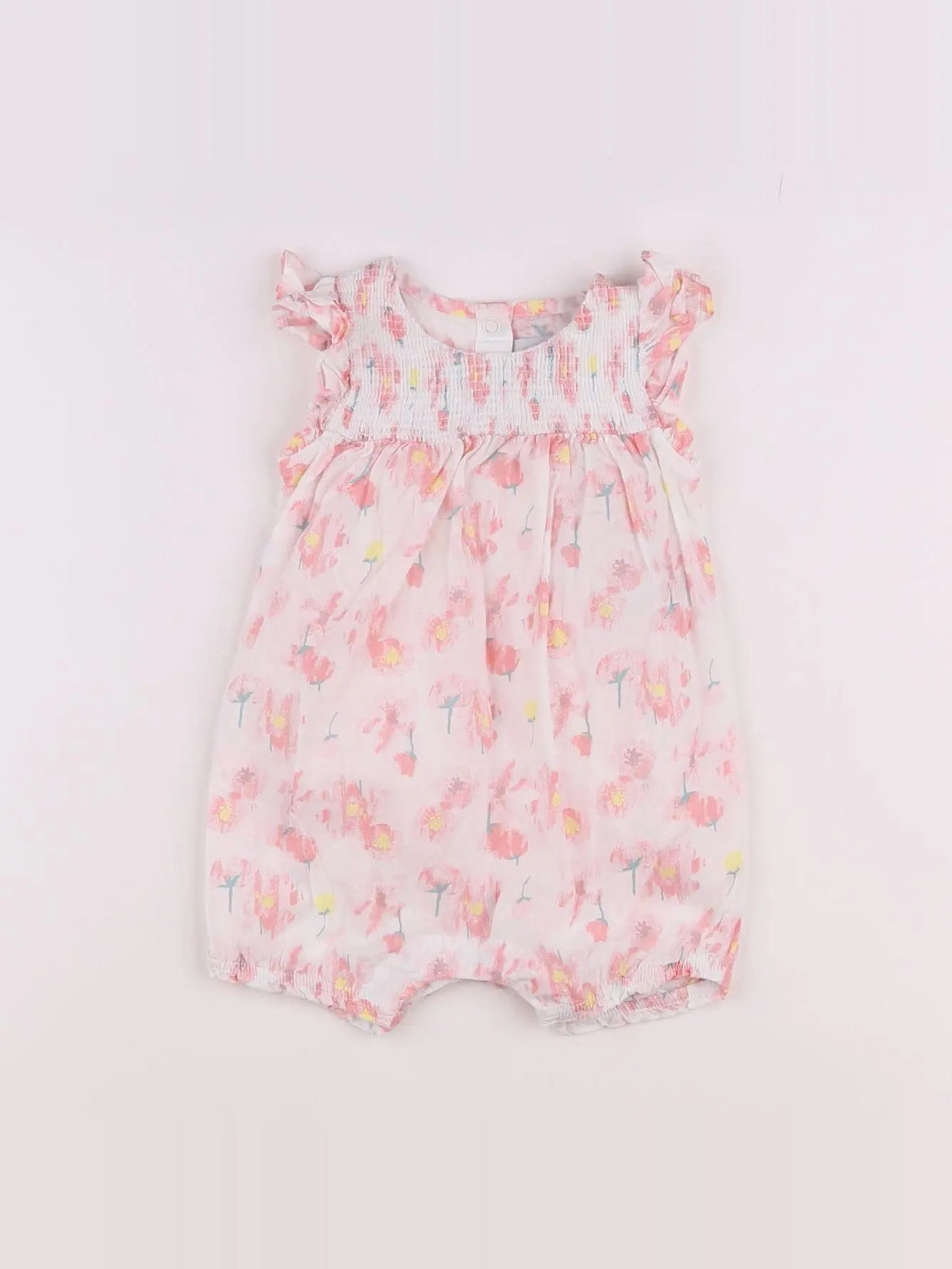 Petit Bateau - combinaison blanc, rose - 6 mois