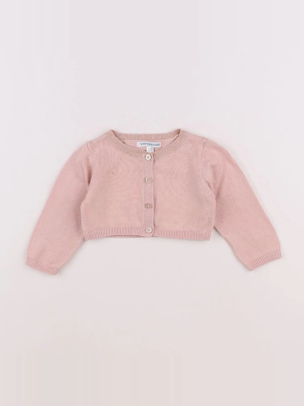 Vertbaudet - gilet rose - 12 mois