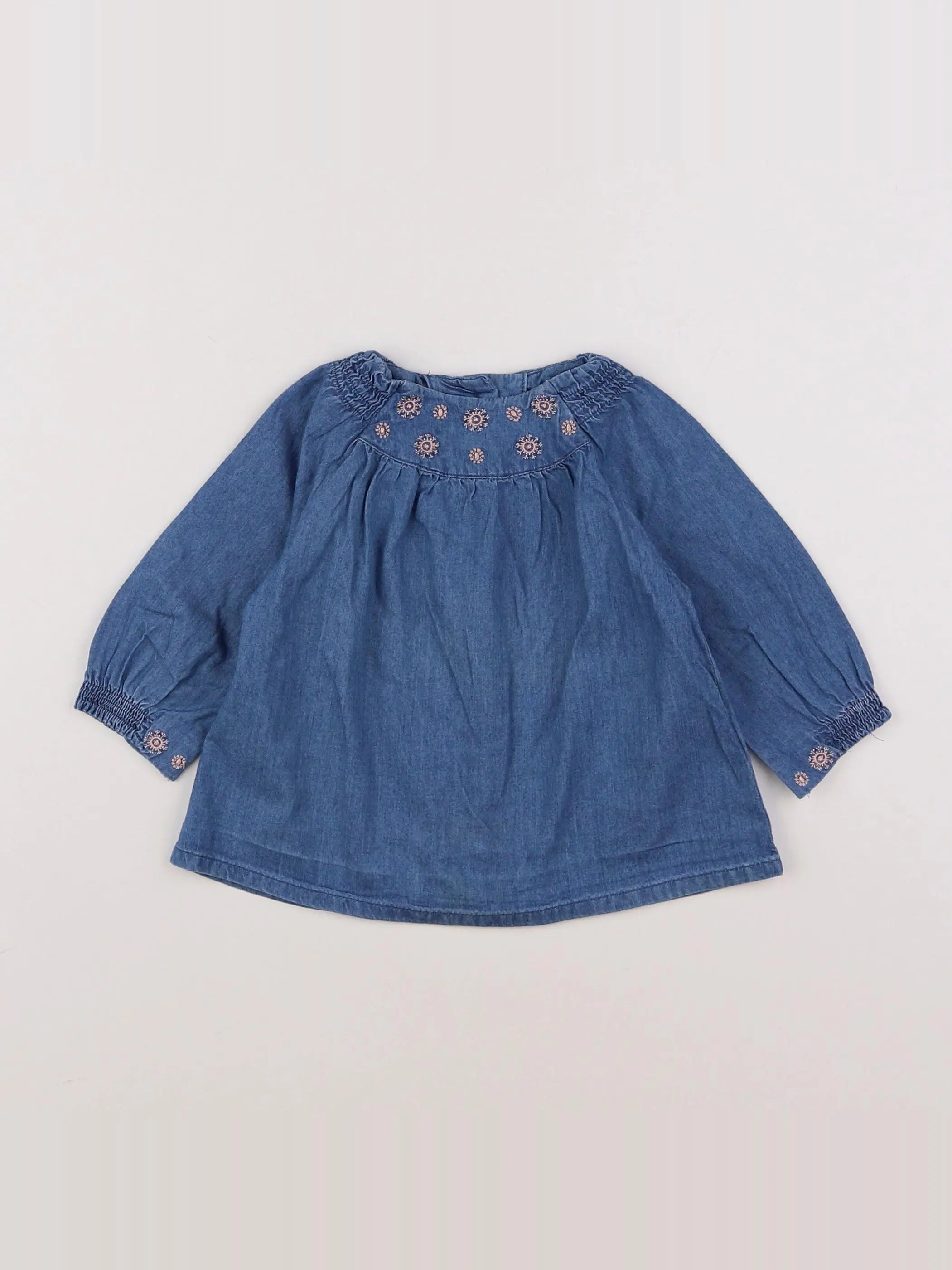 Vertbaudet - blouse bleu - 6 mois
