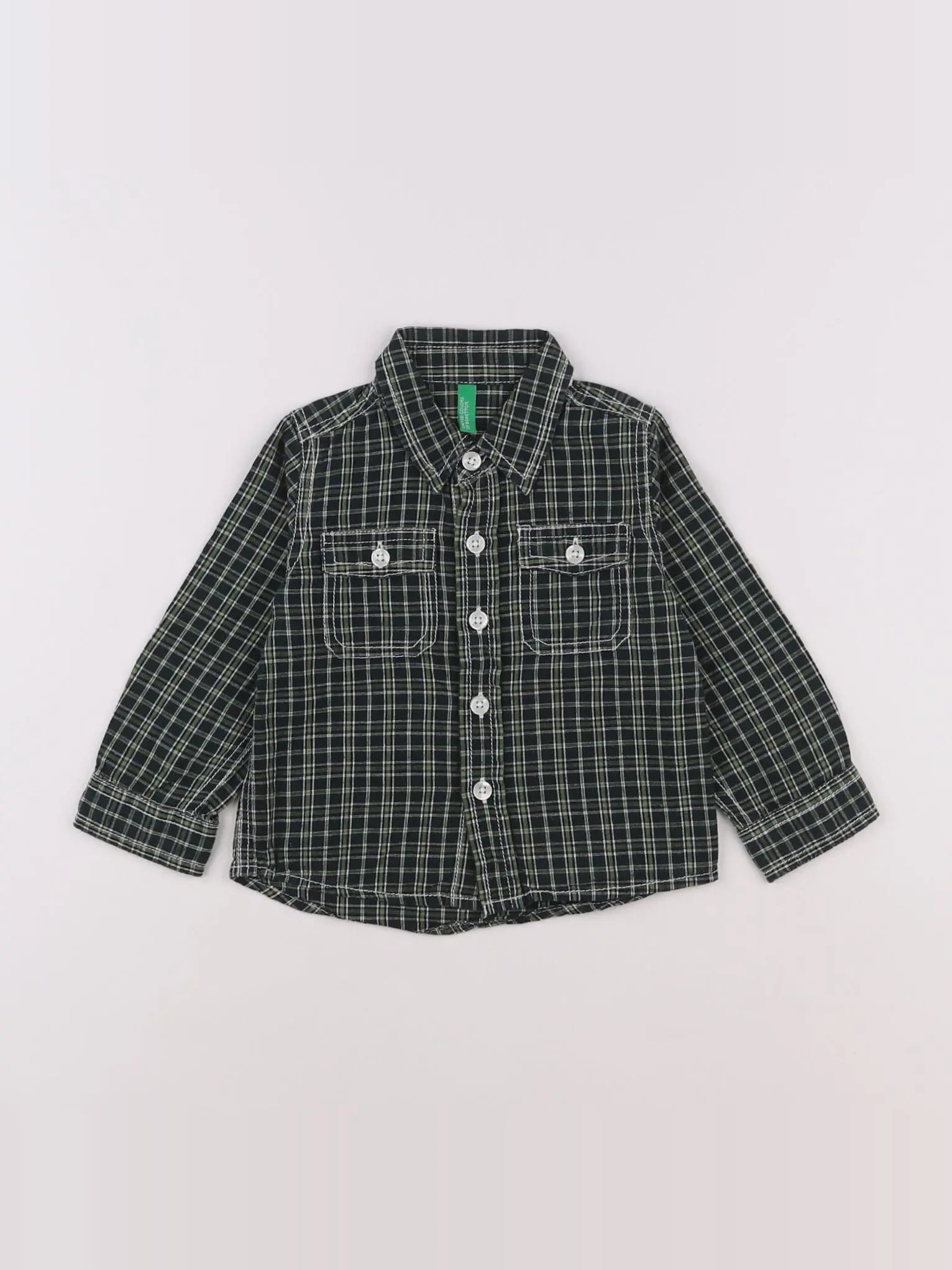 Benetton - chemise vert - 9/12 mois