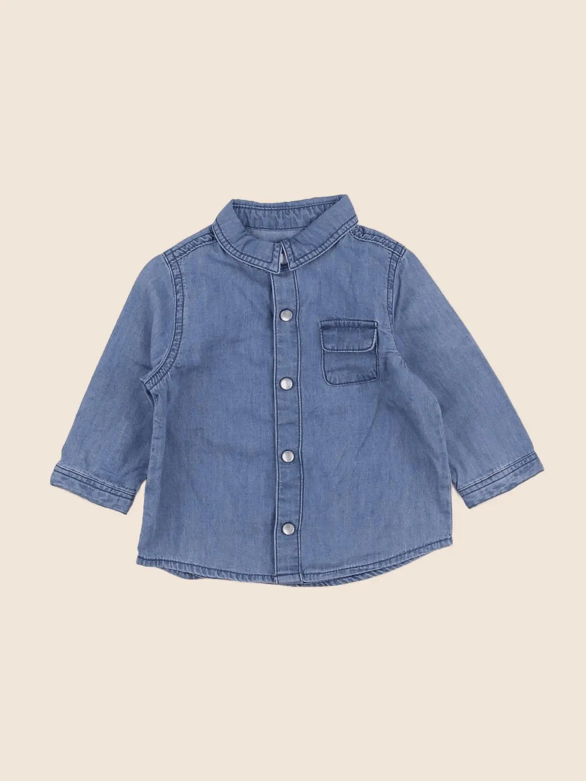 Vertbaudet - chemise bleu - 6 mois