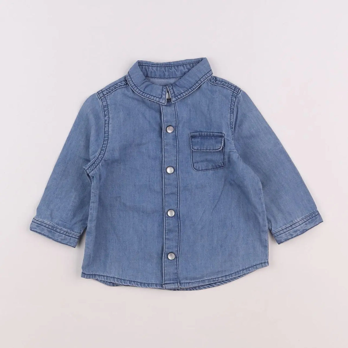 Vertbaudet - chemise bleu - 6 mois