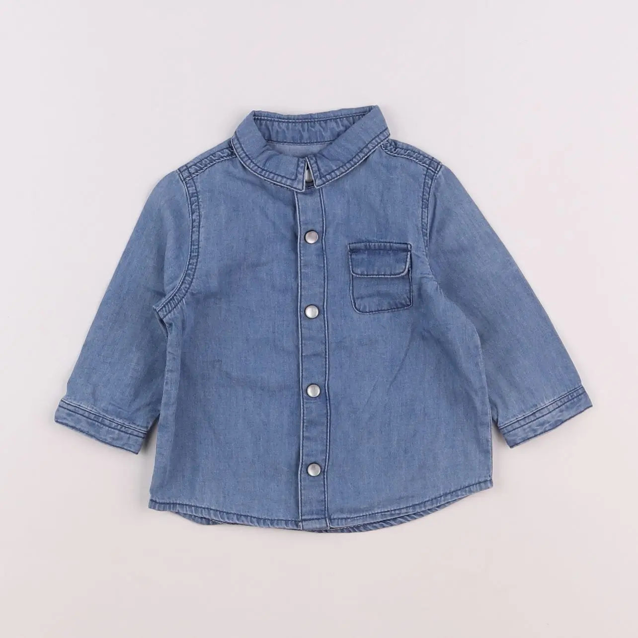 Vertbaudet - chemise bleu - 6 mois