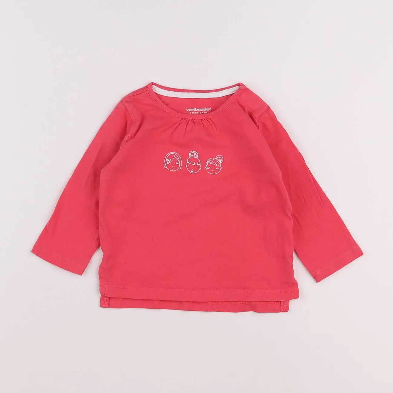 Vertbaudet - tee-shirt rose - 6 mois