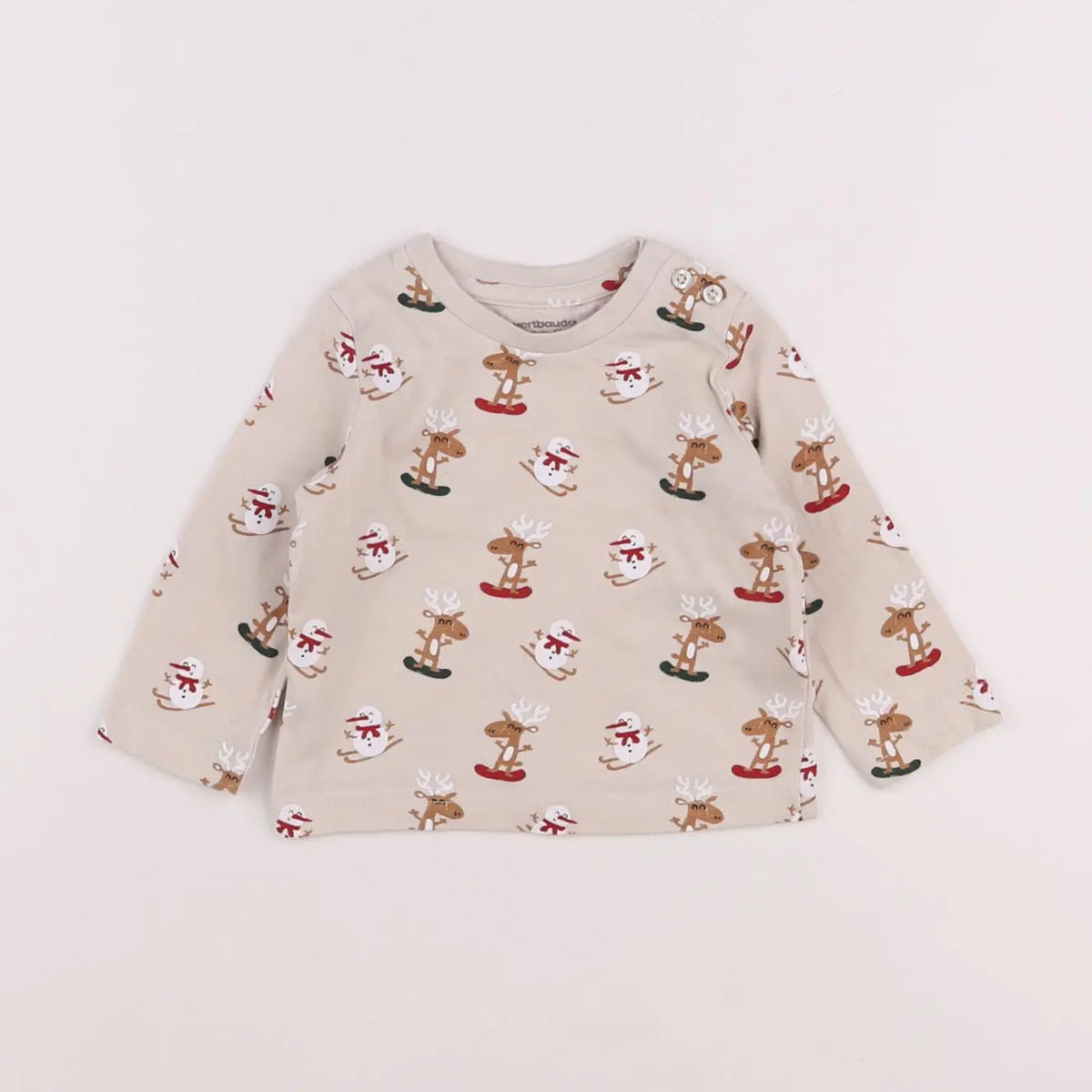 Vertbaudet - tee-shirt beige - 6 mois