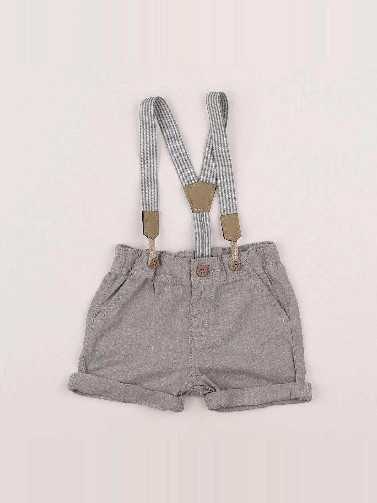 H&M - short gris - 3/6 mois